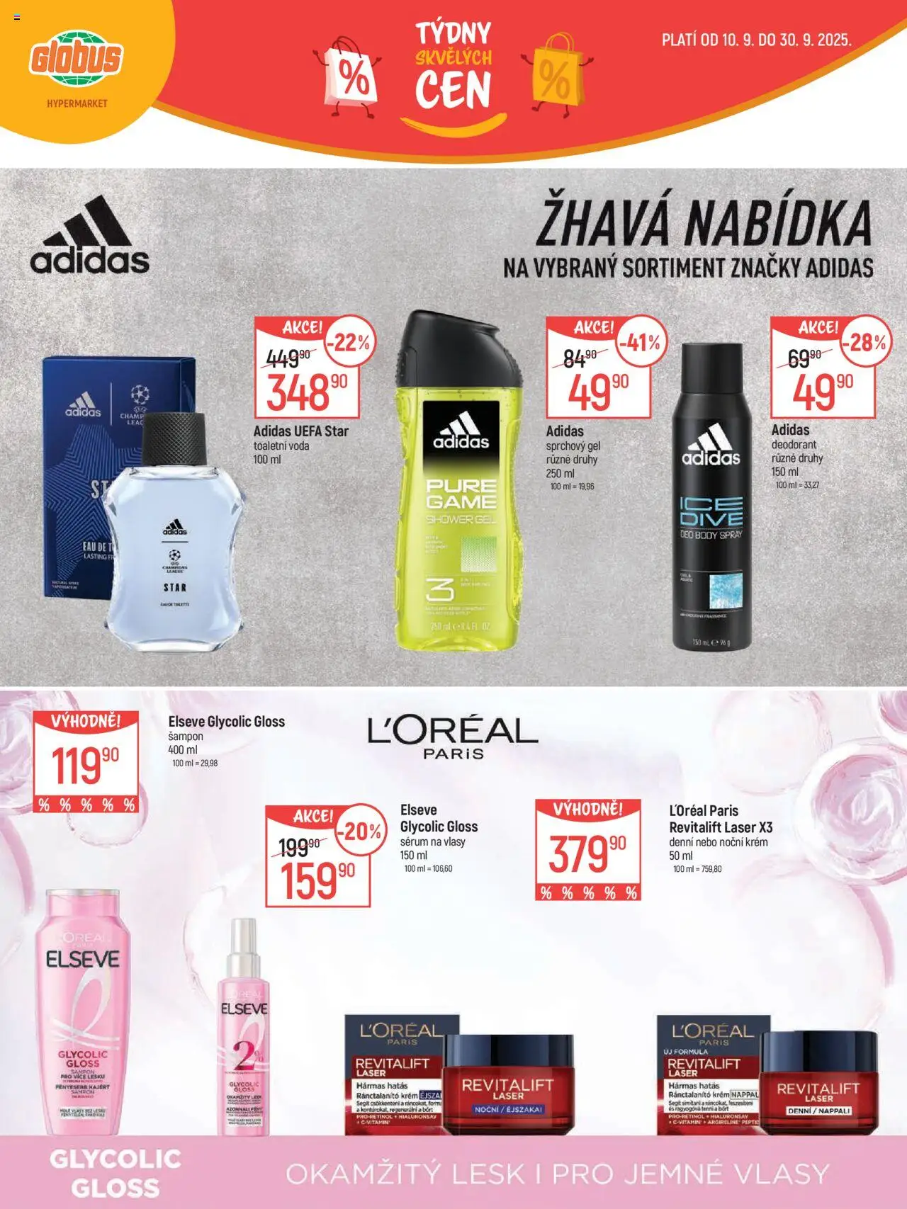 Globus leták - Ostrava od 10.09.2025 | Strana: 21 | Produkty: Voda, Globus, Toaletní voda, Šampon