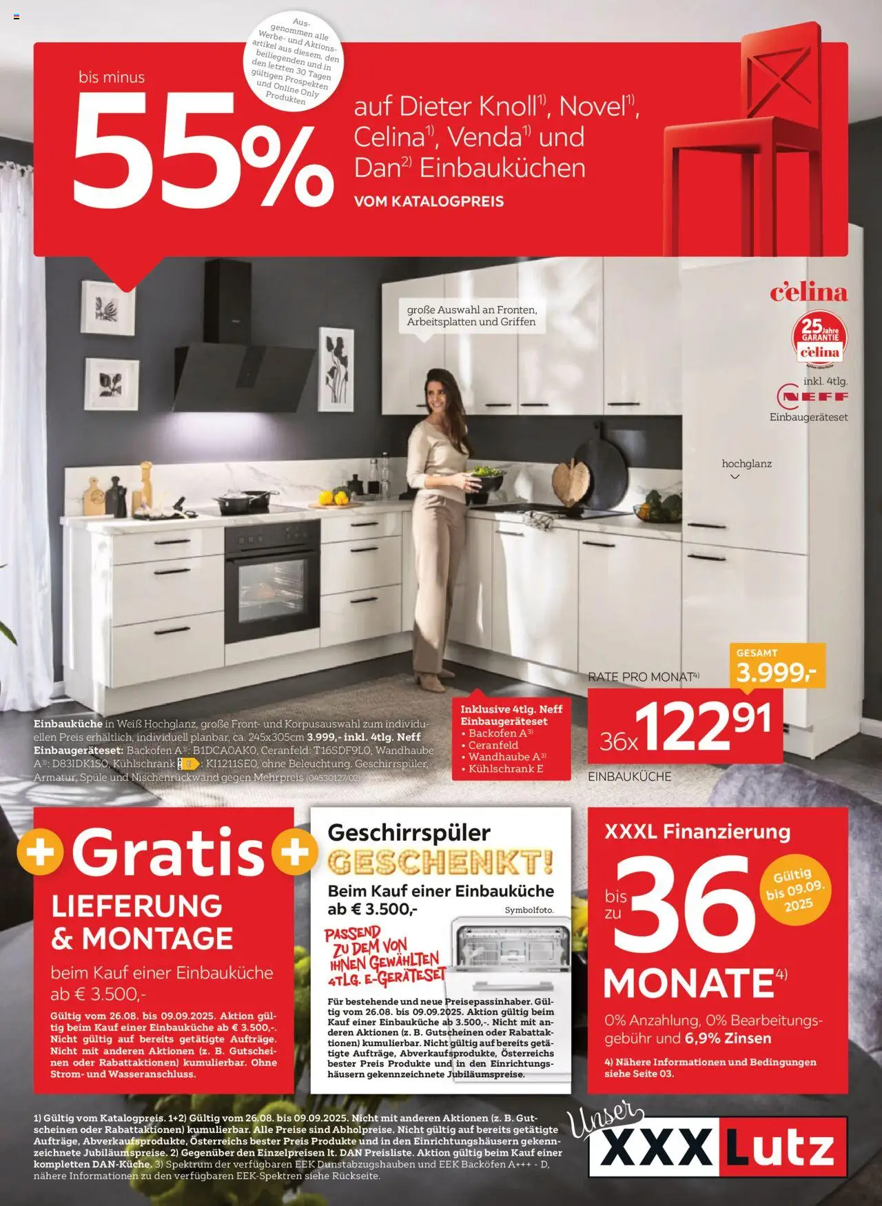 XXXLutz Küchen Nolte gültig ab 26.08.2025 | Seite: 1 | Produkte: Kühlschrank, Geschirrspüler