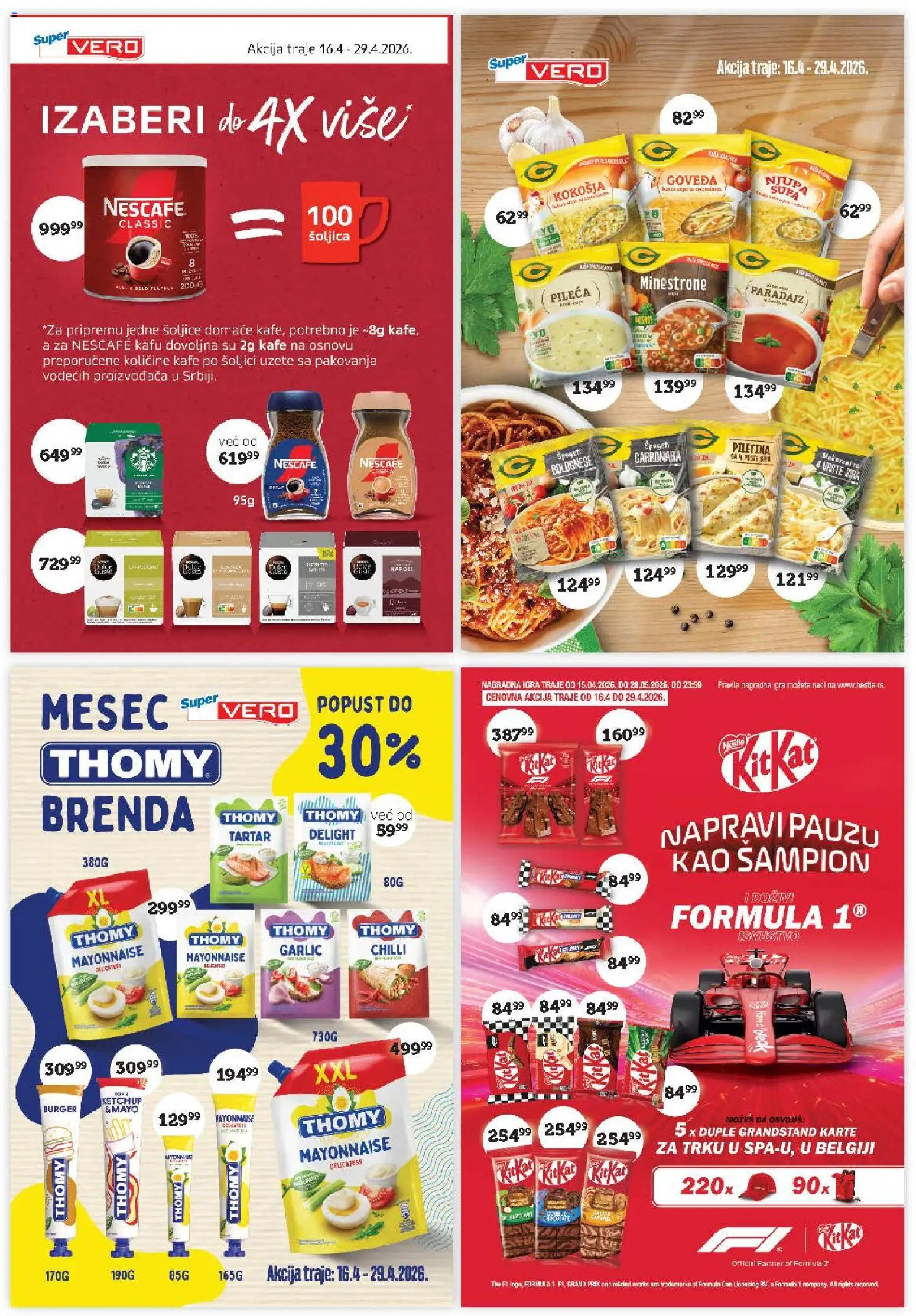 SuperVERO katalog - važi od 16.04.2026 | Strana: 15 | Proizvode: Burger, Špageti, Piletina, Nescafé