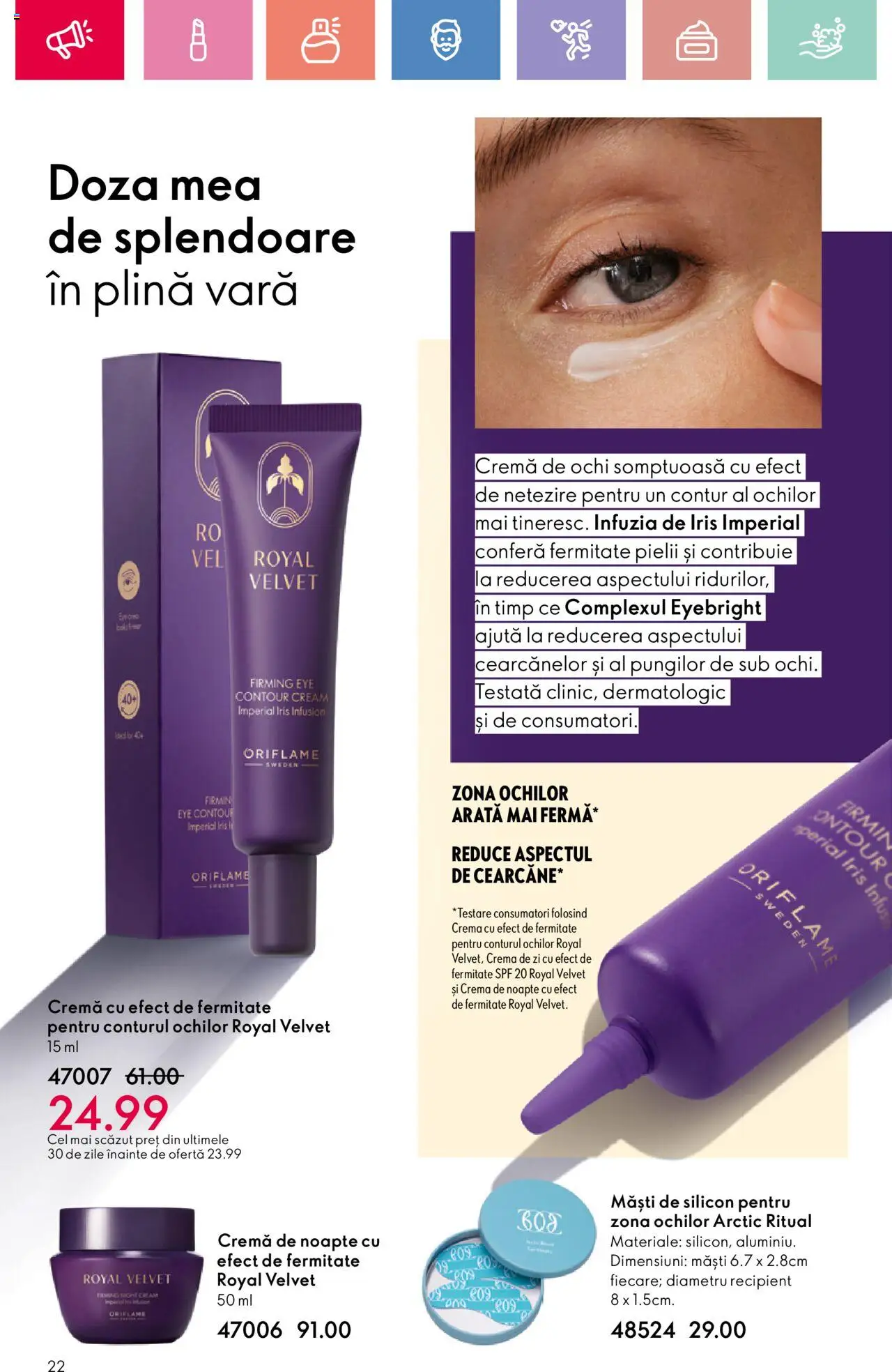 Oriflame catalog 10 2025 – valabil de la 06.07.2025 | Pagină: 22 | Produse: Cremă de zi, Cremă de noapte, Cremă