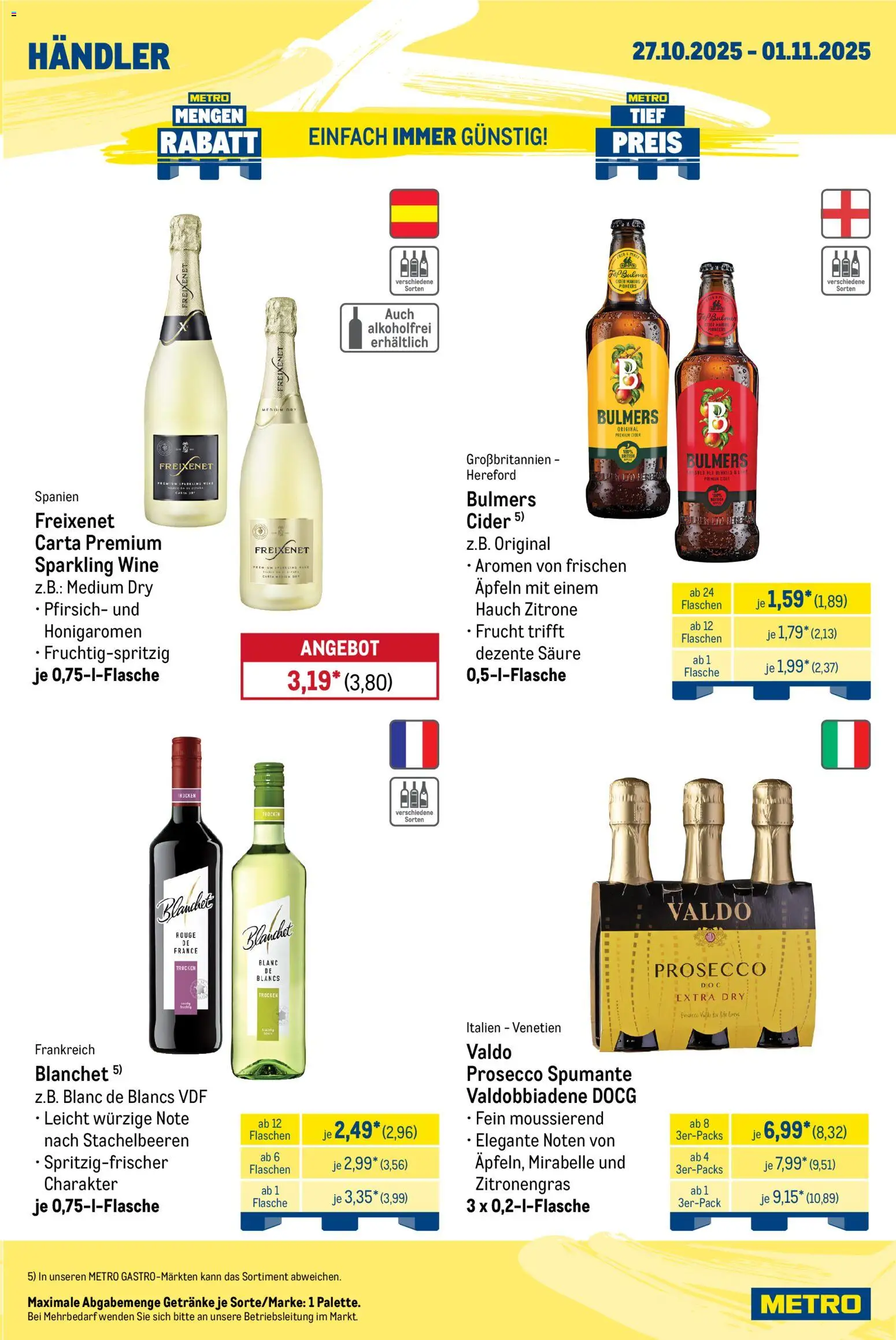 Metro Wochen-Angebote Händler – gültig ab 27.10.2025 | Seite: 7 | Produkte: Zitronengras, Freixenet, Rouge, Prosecco