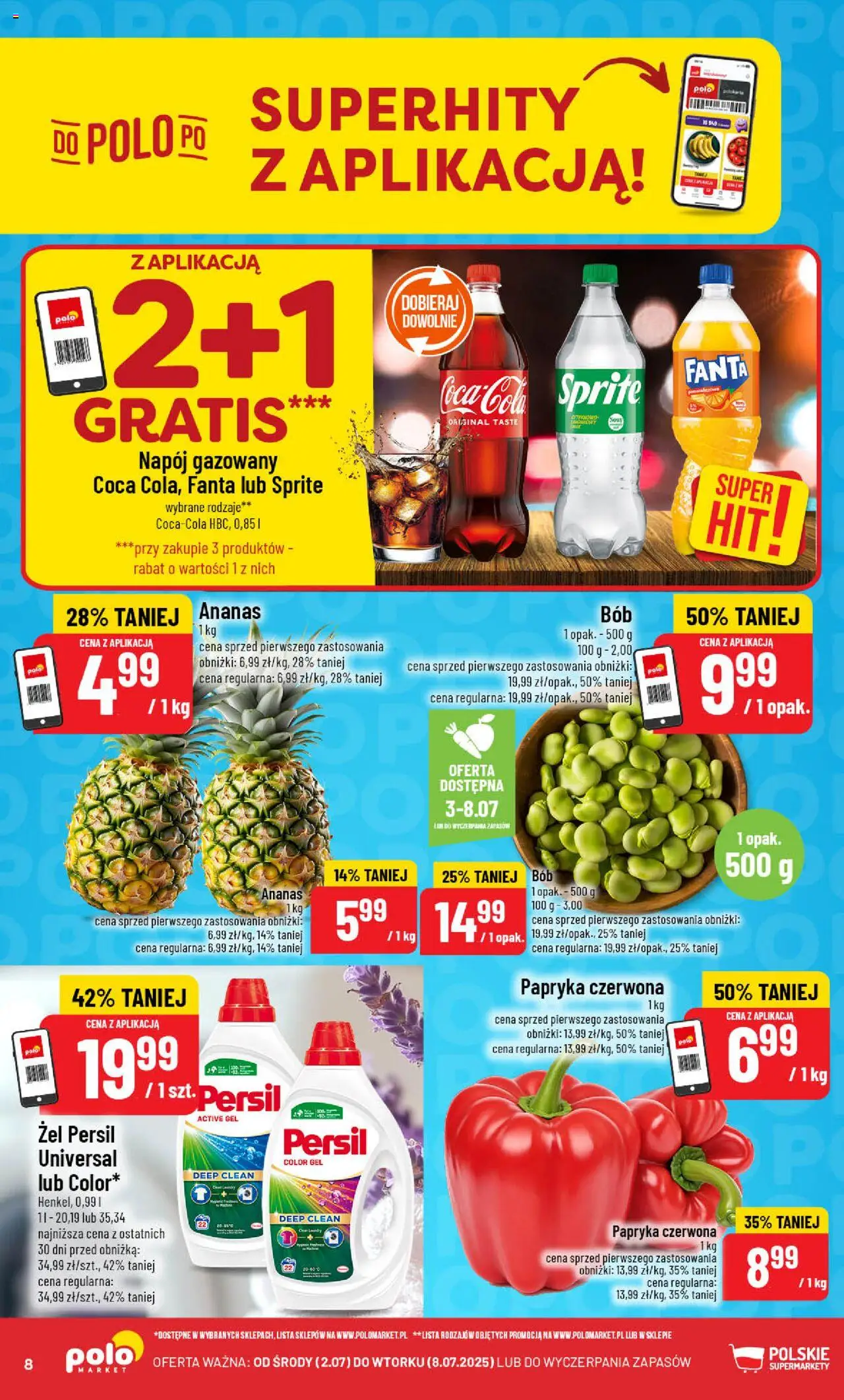 POLOmarket Gazetka od 02.07.2025 | Strona: 8 | Produkty: Sprite, Papryka, Papryka czerwona, Ananas