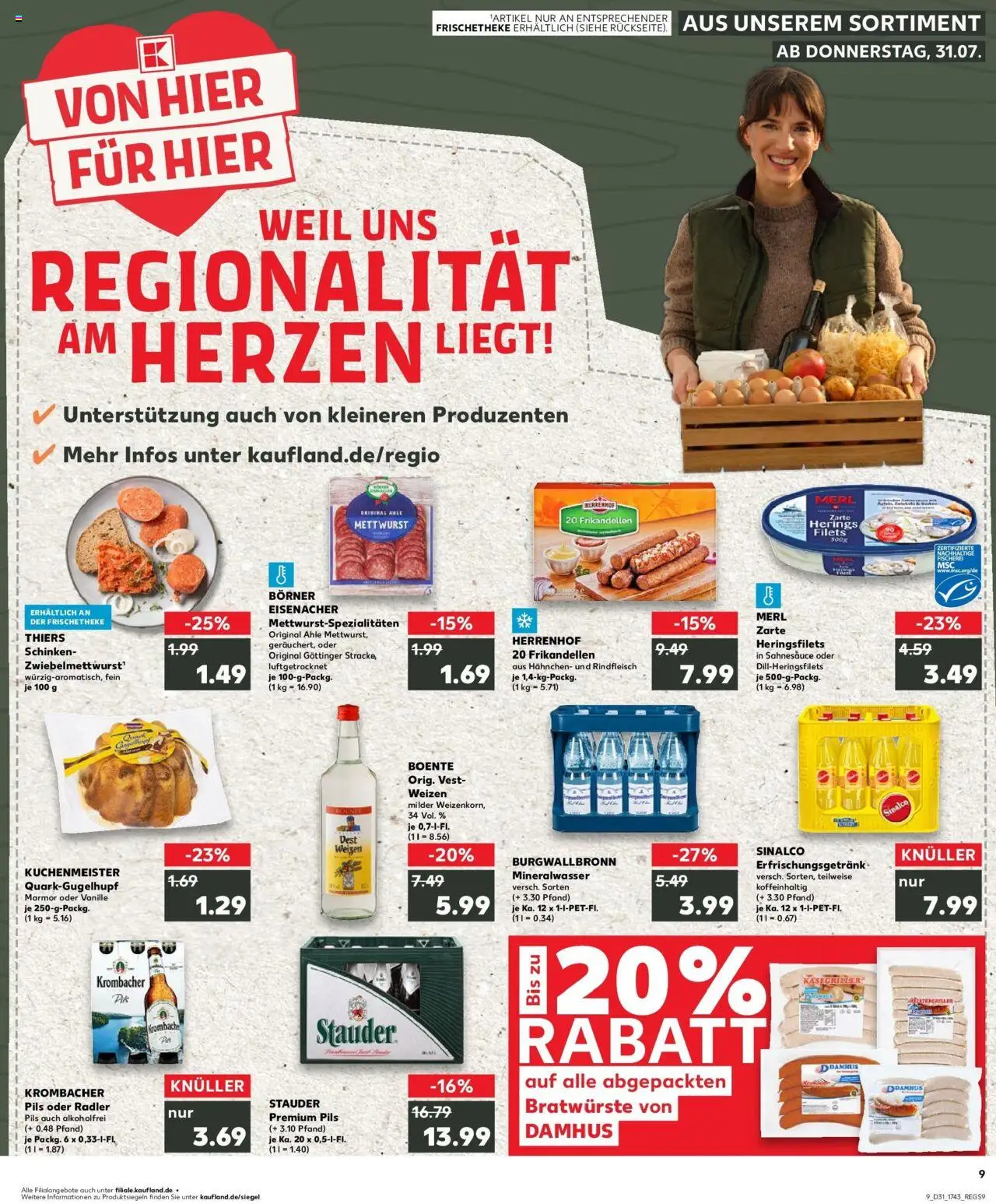 Kaufland prospekt Dorsten	 - gültig ab dem 03.08.2025 | Seite: 20 | Produkte: Sinalco, Pils, Mineralwasser, Krombacher