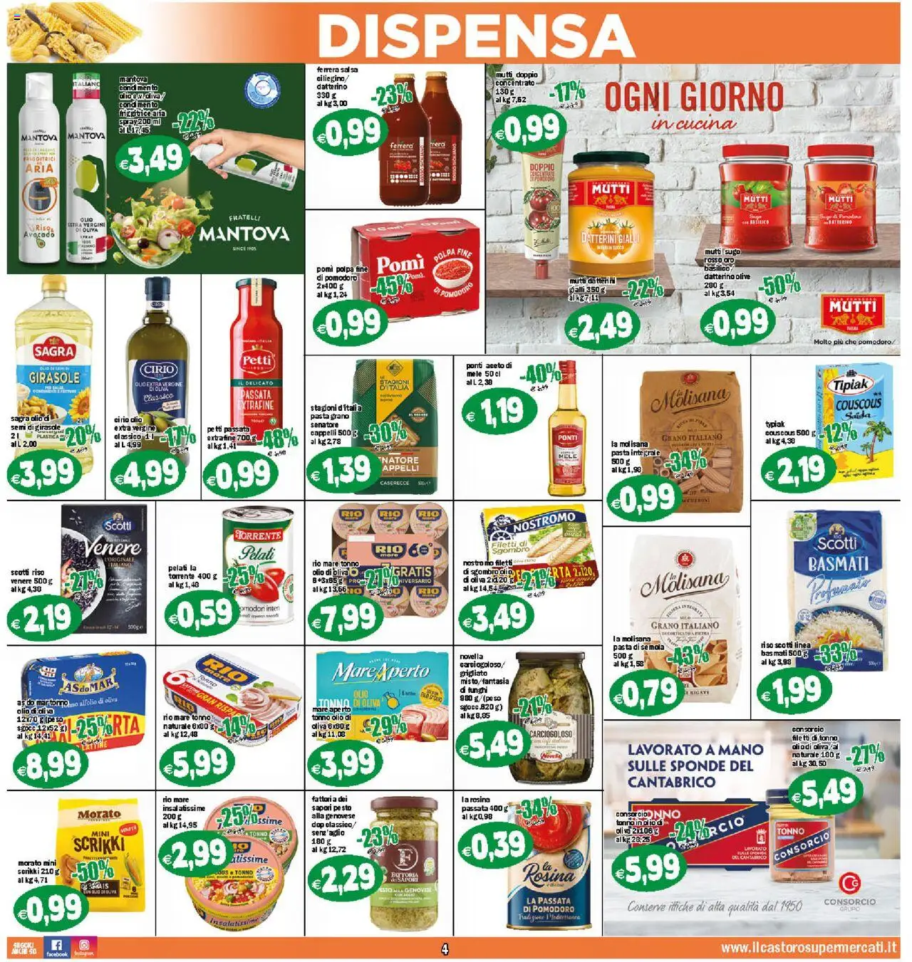 Volantino Il Castoro del 25.07.2025 | Pagina: 4 | Prodotti: Aceto di mele, Olio, Olive, Sgombro