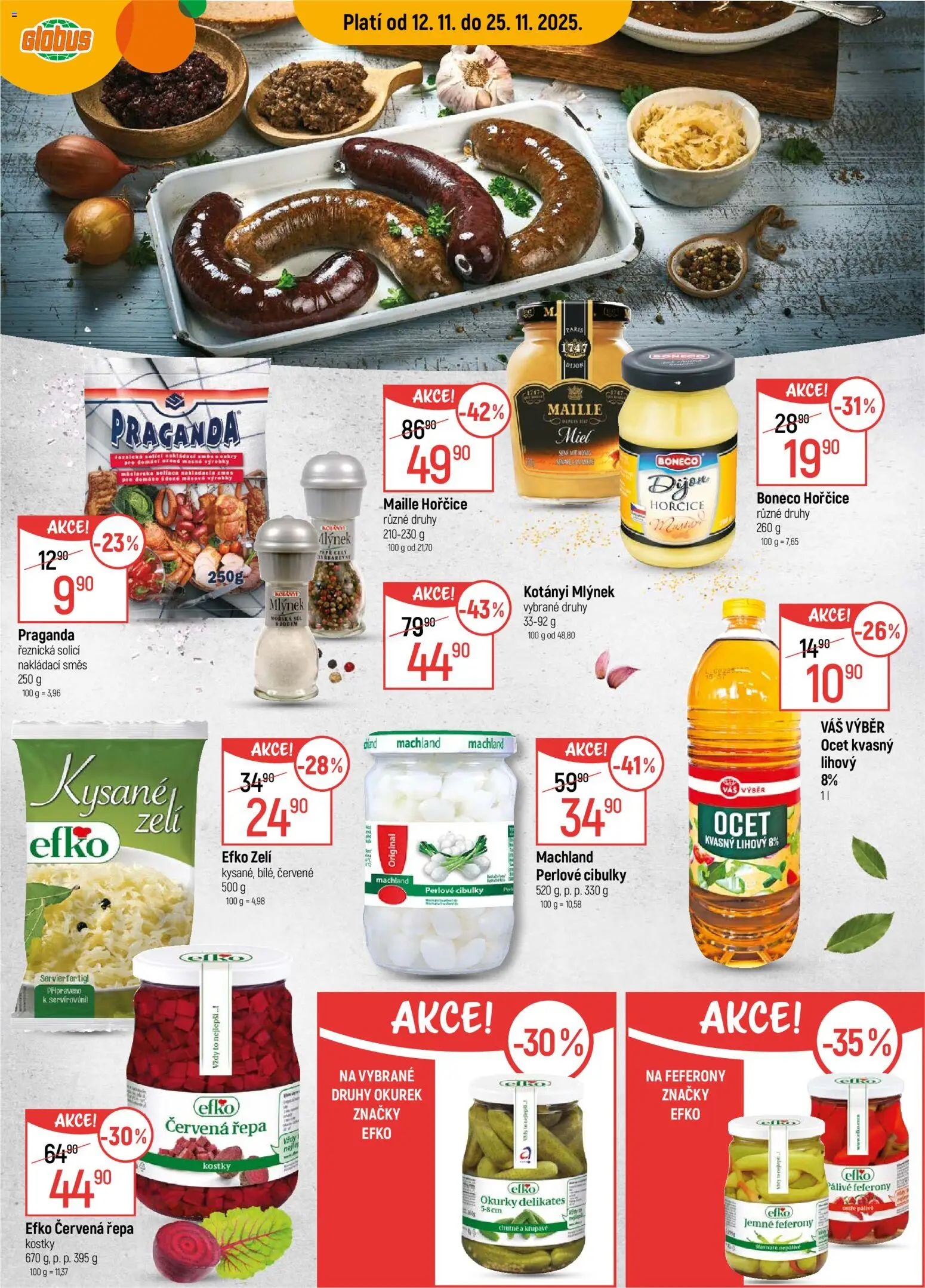 Globus leták - Chomutov od 12.11.2025 | Strana: 16 | Produkty: Zelí, Okurky, Praganda, Hořčice