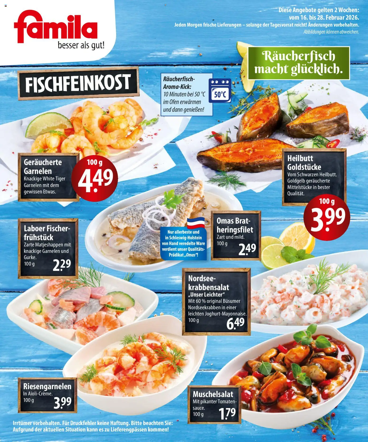 Famila  Fischmarkt – gültig ab 16.02.2026 | Seite: 2 | Produkte: Ofen, Tomaten, Garnelen