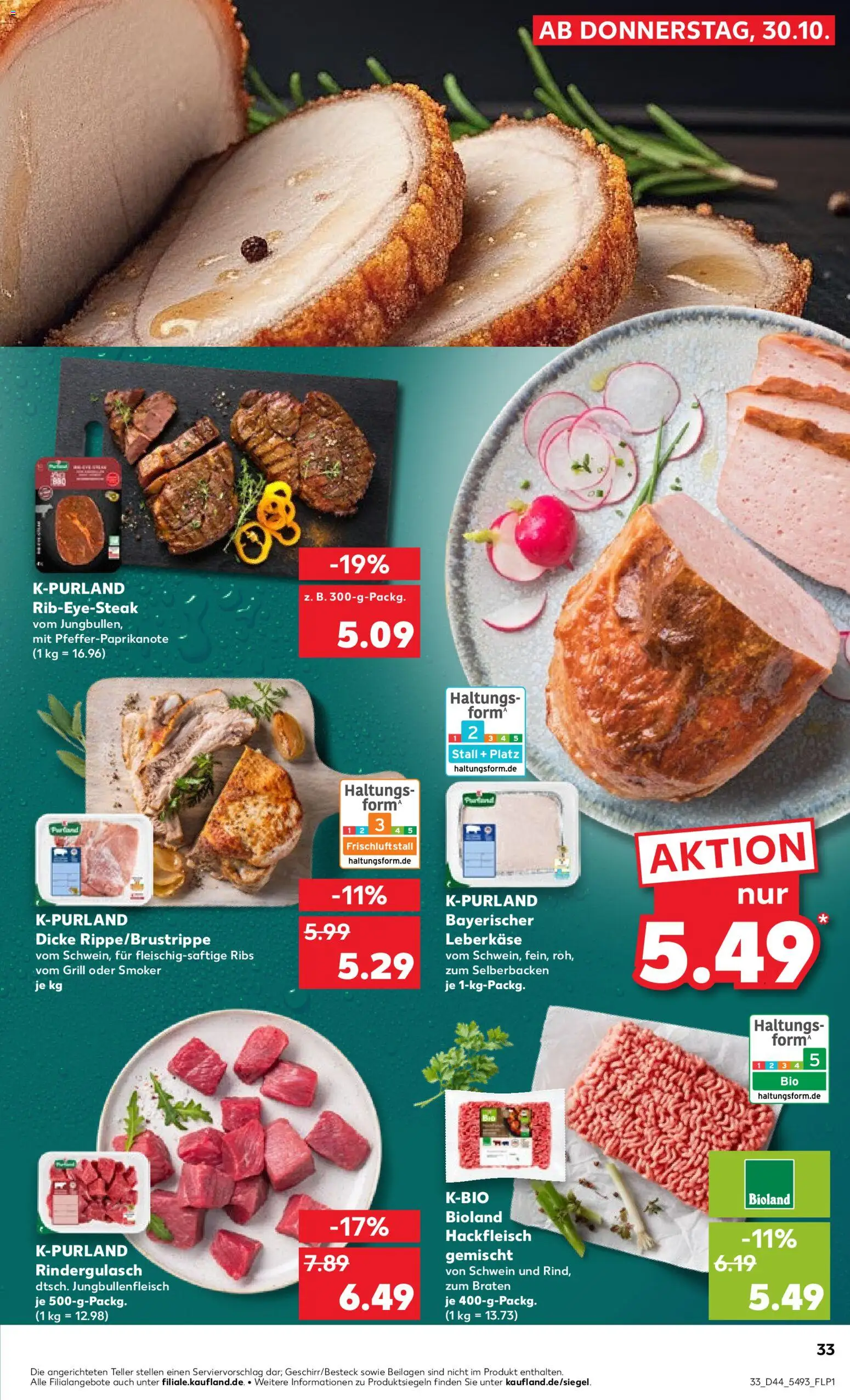Kaufland prospekt Speyer	 – gültig ab 02.11.2025 | Seite: 33 | Produkte: Grill, Rindergulasch, Hackfleisch, Leberkase