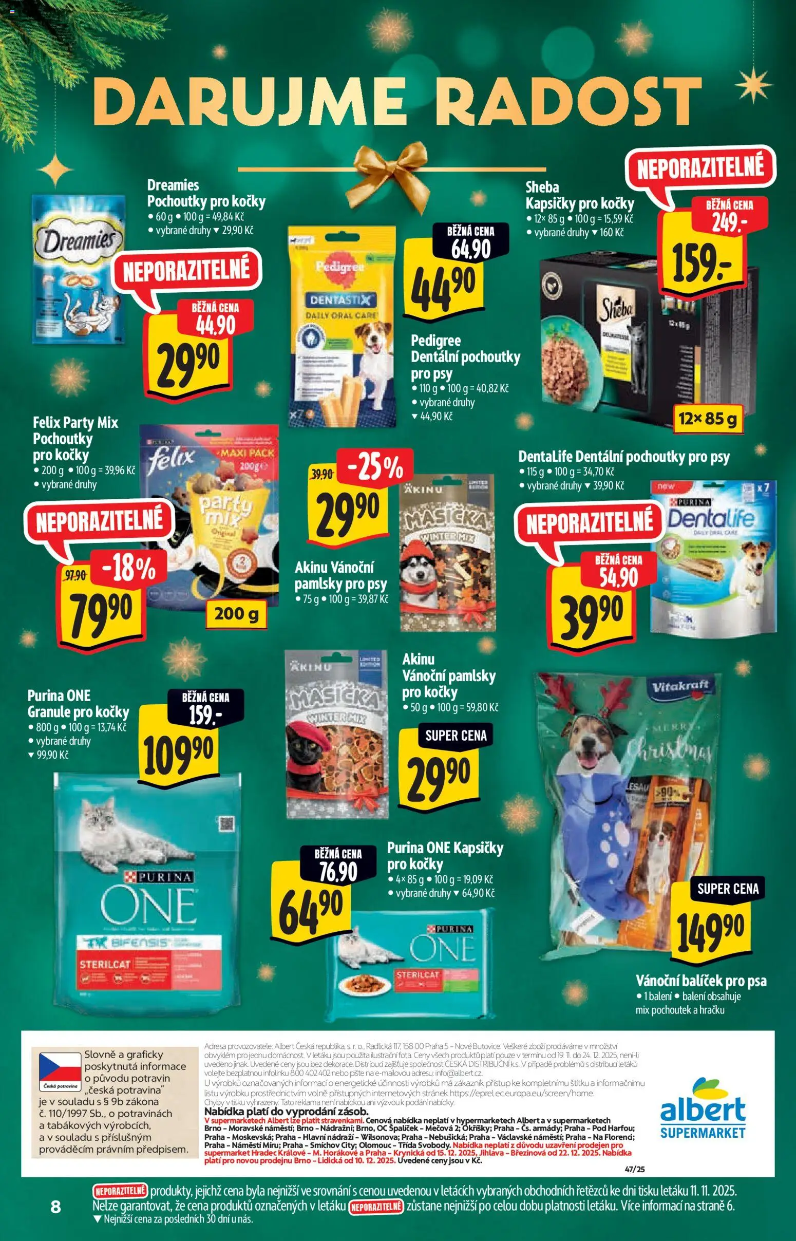 Albert katalog - Supermarket - Vianoce od 19.11.2025 | Strana: 8 | Produkty: Felix, Kapsičky pro kočky, Granule pro kočky, Sheba