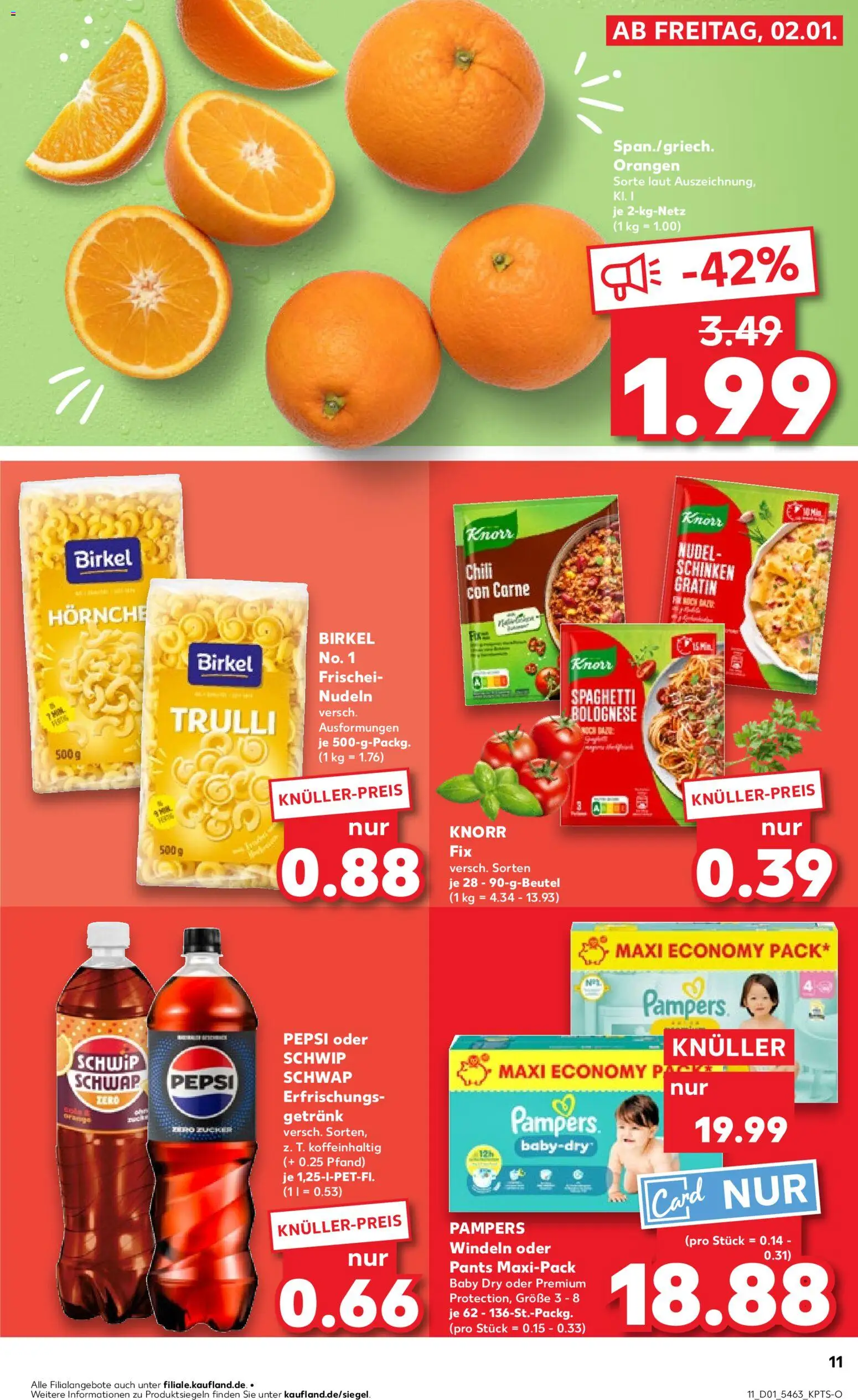 Kaufland prospekt Hamburg	 – gültig ab 04.01.2026 | Seite: 11 | Produkte: Schwip schwap, Zucker, Chili, Nudeln