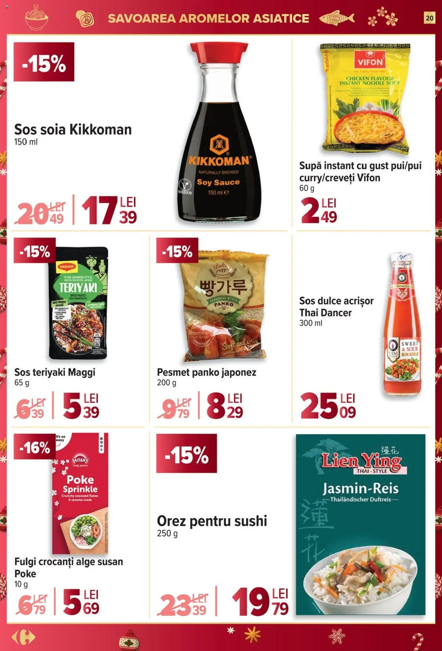 Noul catalog Carrefour – valabil de la 03.12.2025 | Pagină: 20 | Produse: Delgeç, Sushi, Orez, Sos