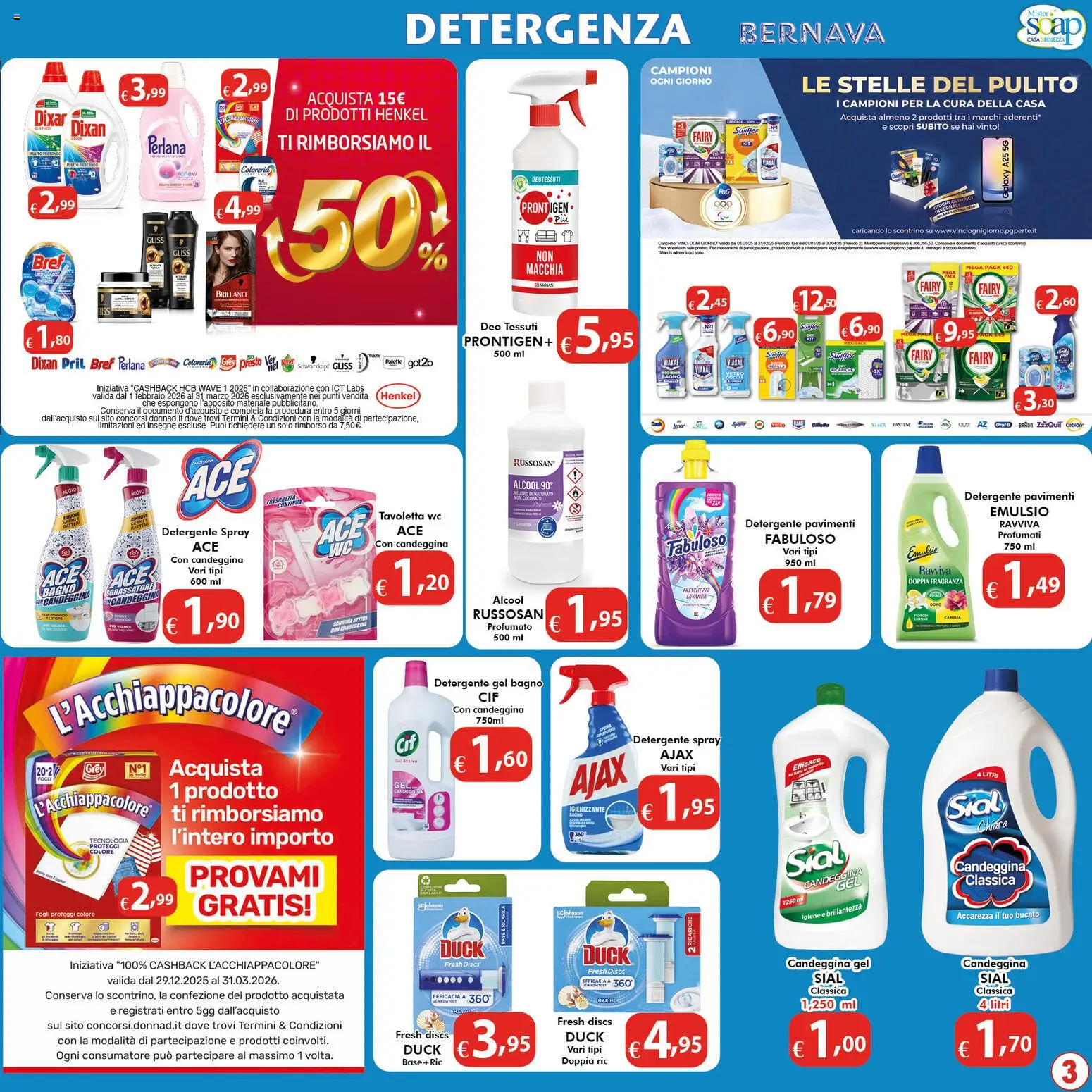 Volantino Bernava del 27.02.2026 | Pagina: 3 | Prodotti: Candeggina, Lavanda, WC, Bagno