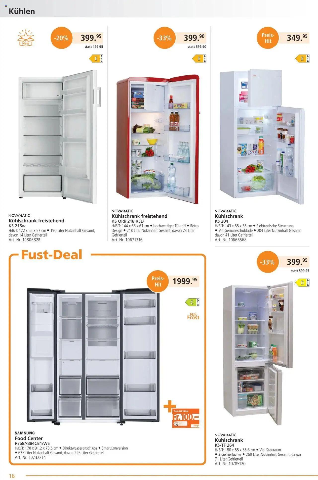 Fust Aktionen ab 28.07.2025 | Seite: 16 | Produkte: Samsung, Kühlschrank