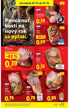 Lidl leták platný od 27.12.2025 | Strana: 17 | Produkty: Šunka, Slanina