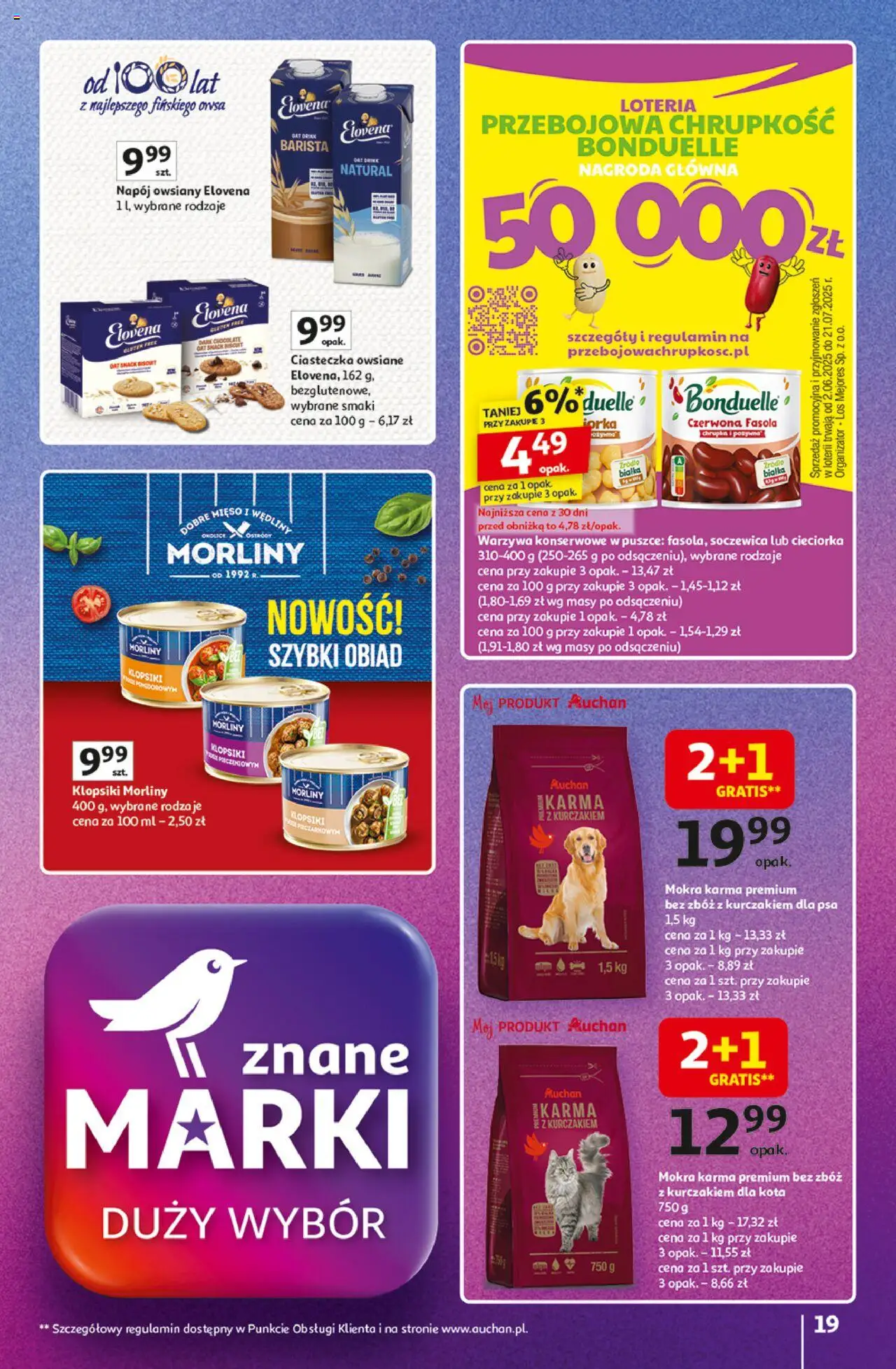 Auchan Gazetka - Znane Marki Duży Wybór Hipermarket od 12.06.2025 | Strona: 19 | Produkty: Napój owsiany, Ciasteczka owsiane, Klopsiki, Wędliny