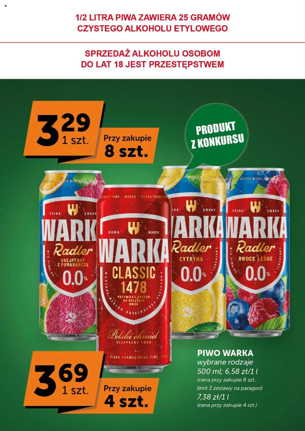 Groszek Gazetka - Minimarket od 07.08.2025 | Strona: 24 | Produkty: Cytryna, Piwo Warka, Piwo, Owoce