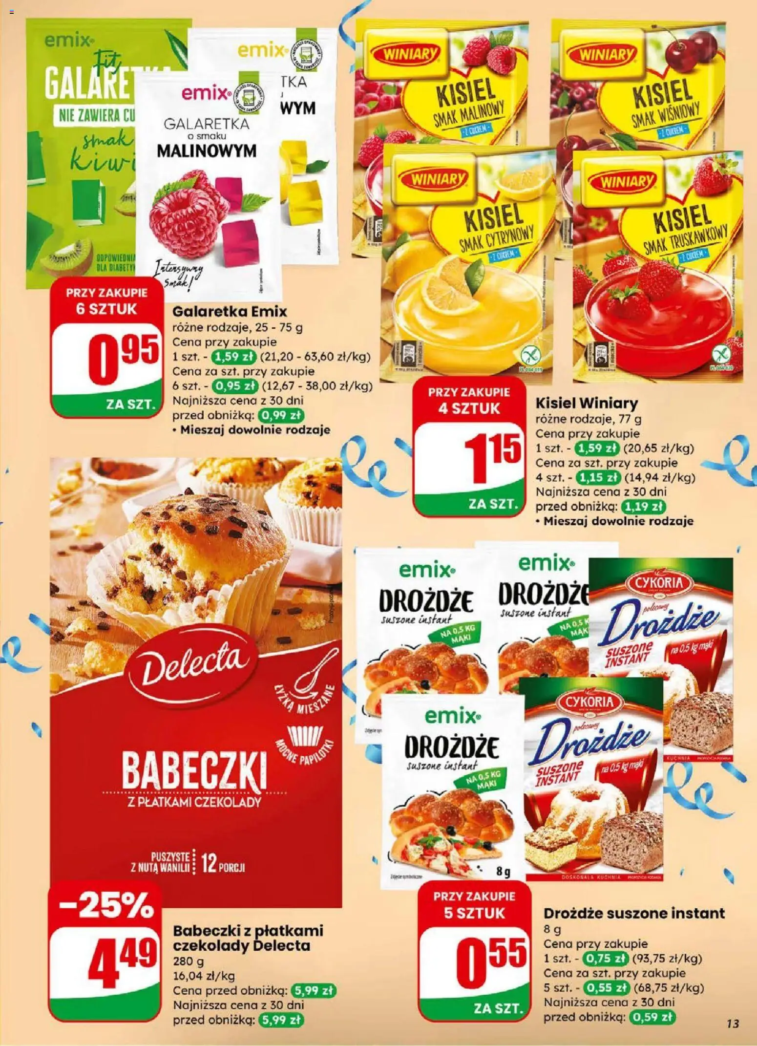 Dino Gazetka od 31.12.2025 | Strona: 13 | Produkty: Czekolady, Mak, Galaretka, Babeczki
