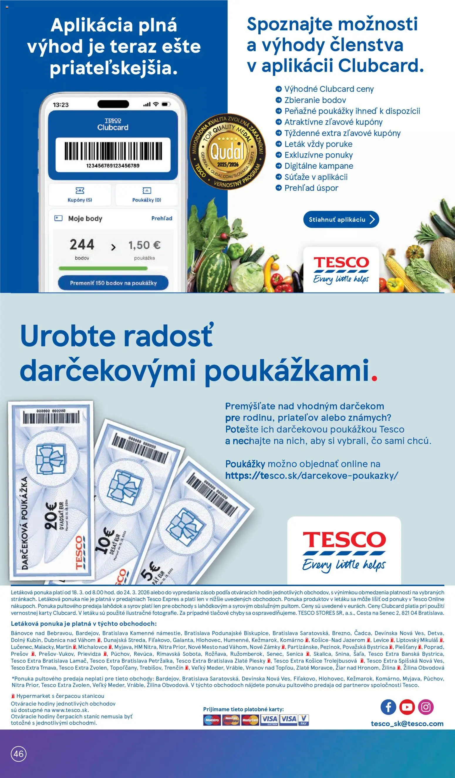 Nové Tesco akcie – leták je platný od 18.03.2026 | Strana: 46 | Produkty: Hodiny