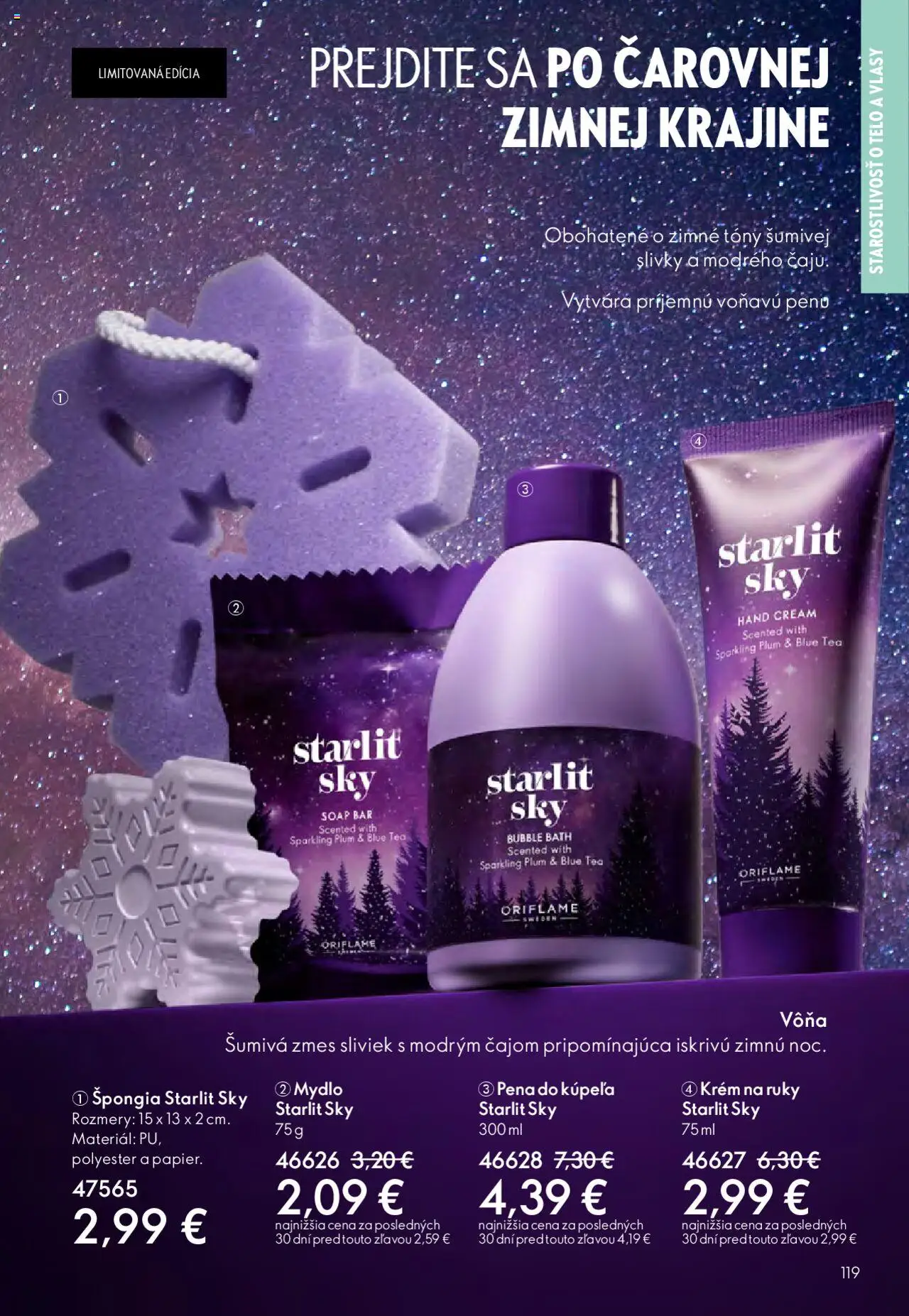 Nové Oriflame akcie – leták je platný od 22.10.2025 | Strana: 119 | Produkty: Krém na ruky, Mydlo, Pena do kúpeľa, Krém