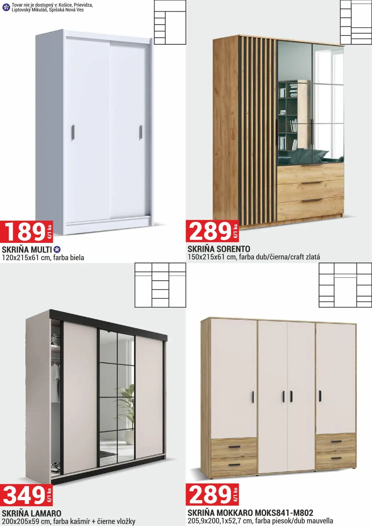 Merkury Market nábytok, sedačky, matrace │ platný od 01.08.2025 | Strana: 15 | Produkty: Skriňa