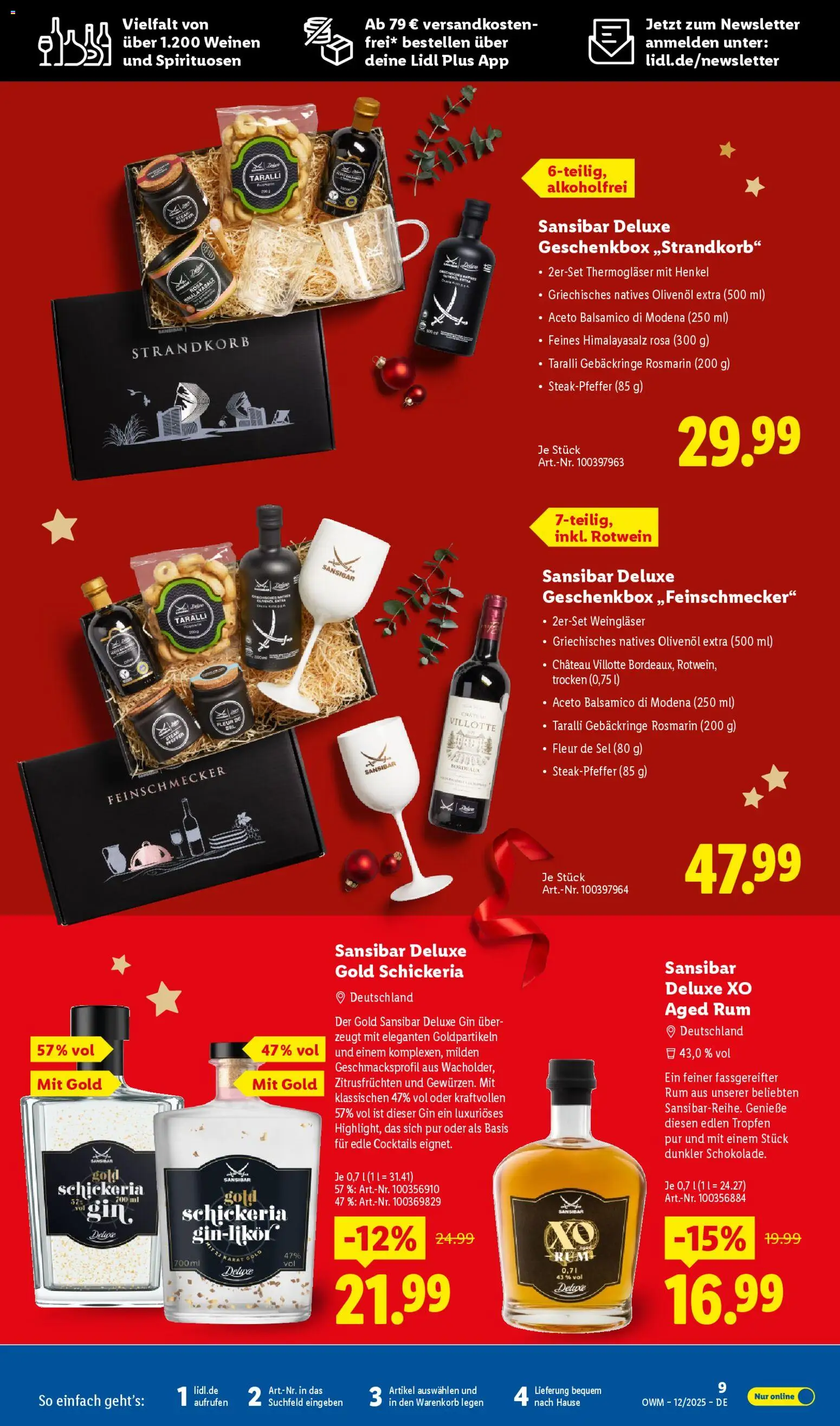Lidl - Prospekt – gültig ab 01.12.2025 | Seite: 9 | Produkte: Rum, Olivenol, Steak, Gin
