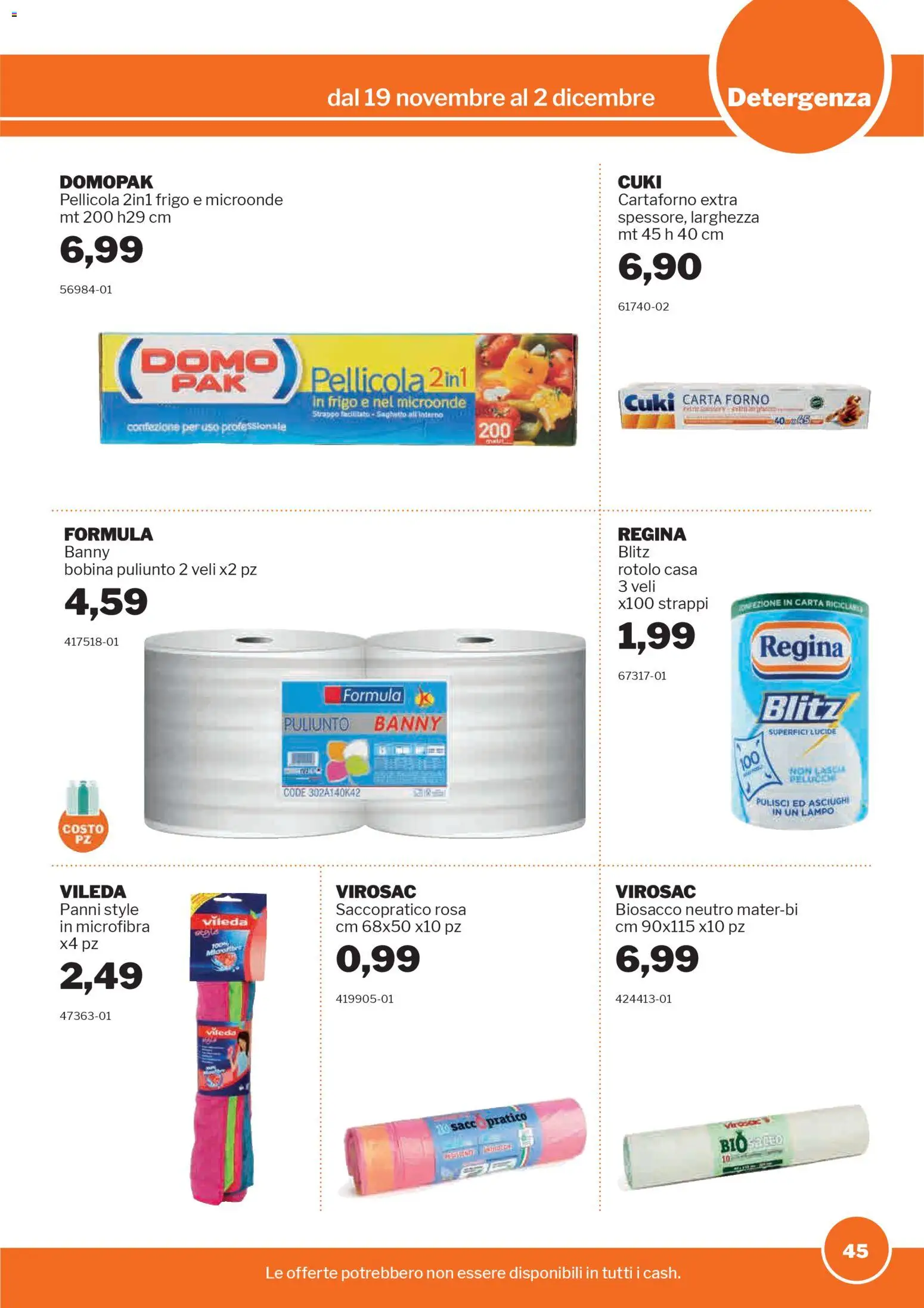 Volantino Sogegross del 19.11.2025 | Pagina: 45 | Prodotti: Microonde, Forno, Pellicola, Carta forno