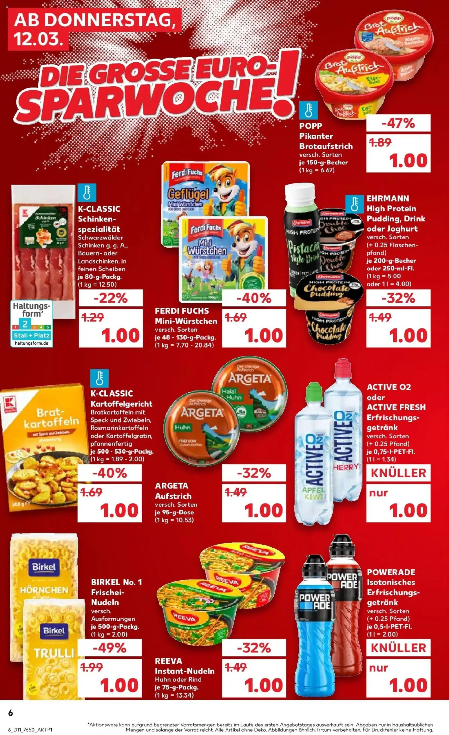 Kaufland Prospekt München	 – gültig ab 09.03.2026 | Seite: 18 | Produkte: Pudding, Kartoffeln, Powerade, Schinken