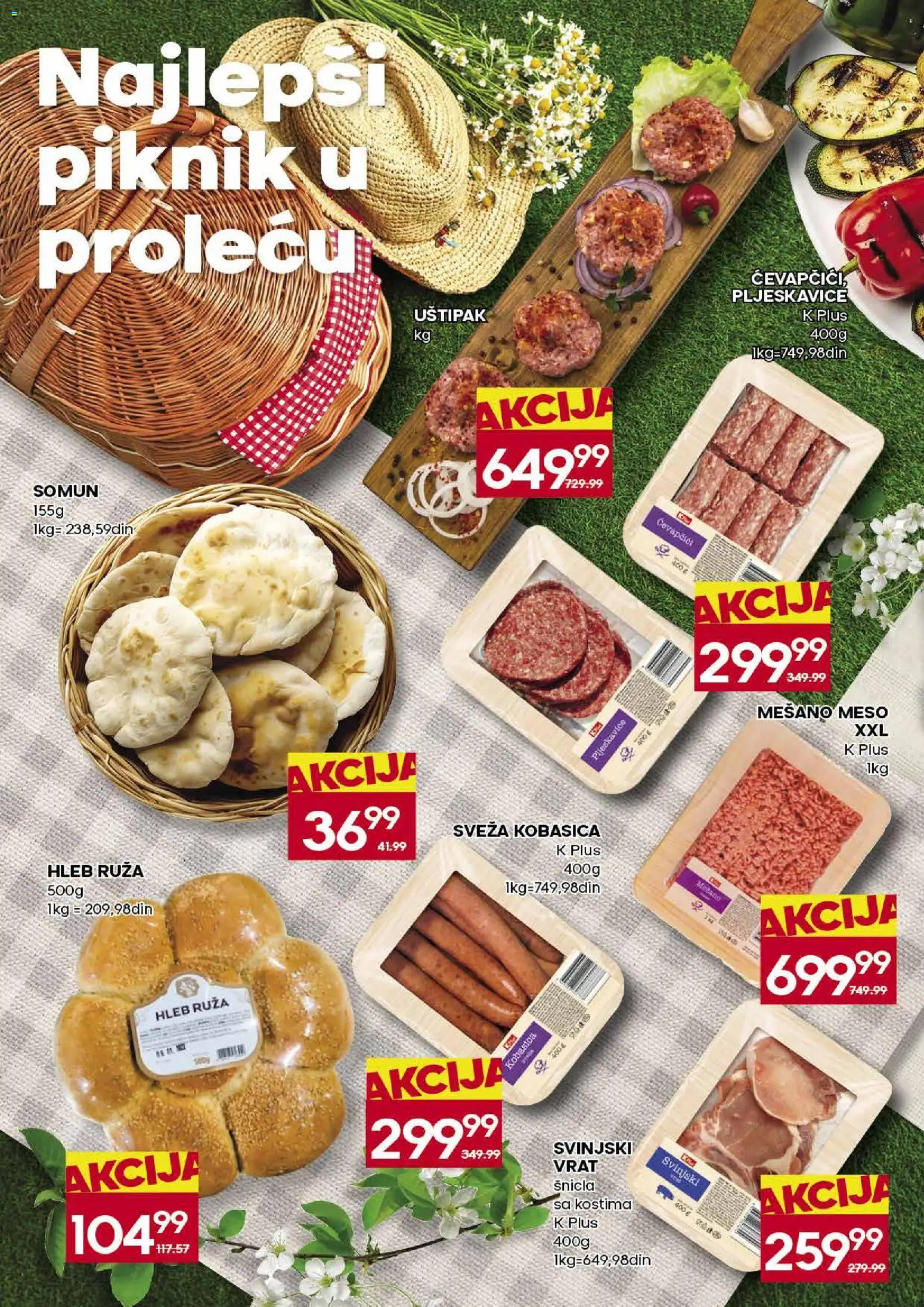 Idea katalog - važi od 23.04.2026 | Strana: 4 | Proizvode: Pljeskavice, Somun, Hleb, Kobasica