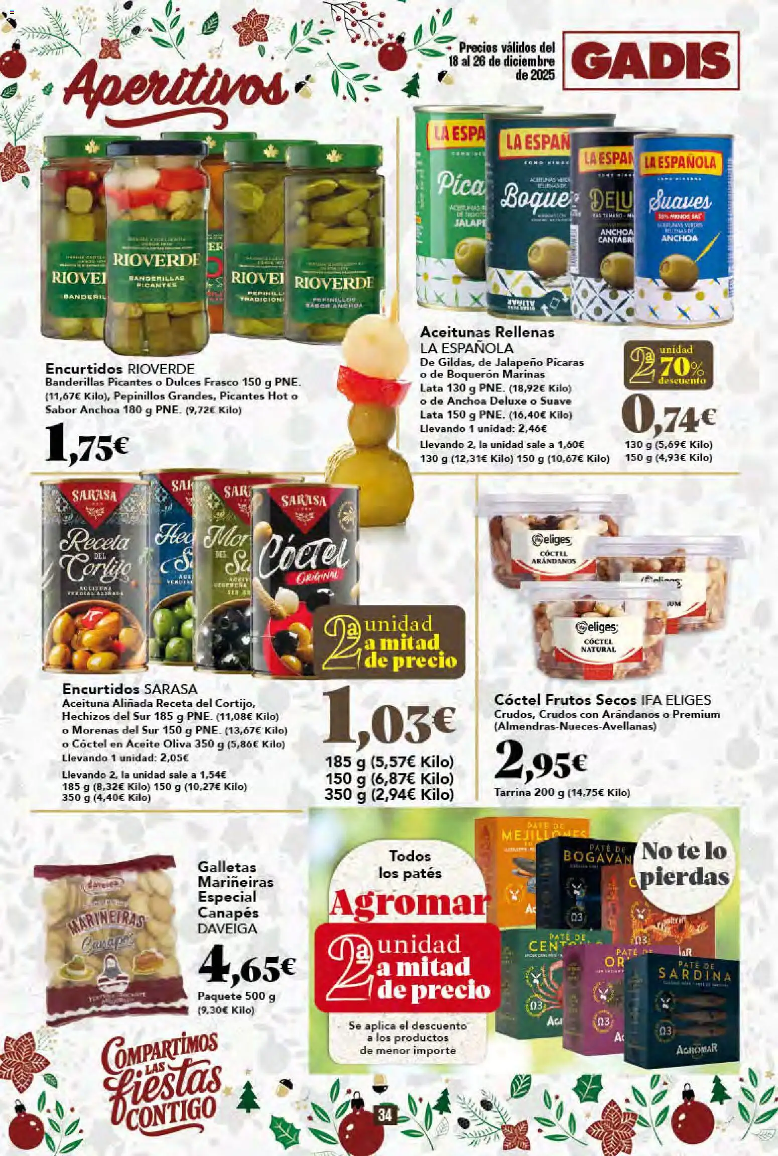Gadis - folleto │ válido desde el 18.12.2025 | Página: 34 | Productos: Paté, Frutos secos, Galletas, Anchoa