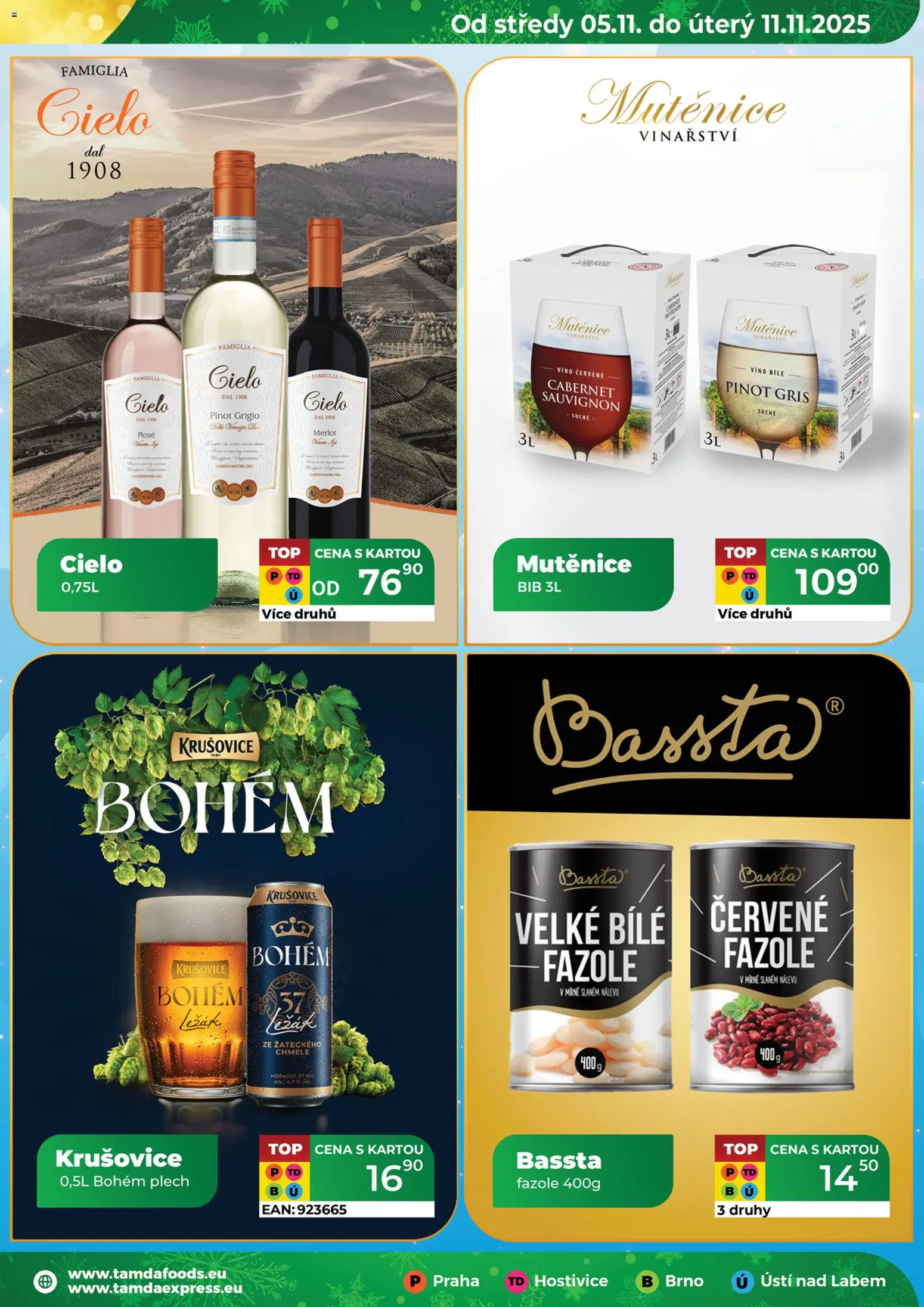 Tamda Foods leták od 05.11.2025 | Strana: 19 | Produkty: Víno, Krušovice Bohém, Plech, Pinot Gris