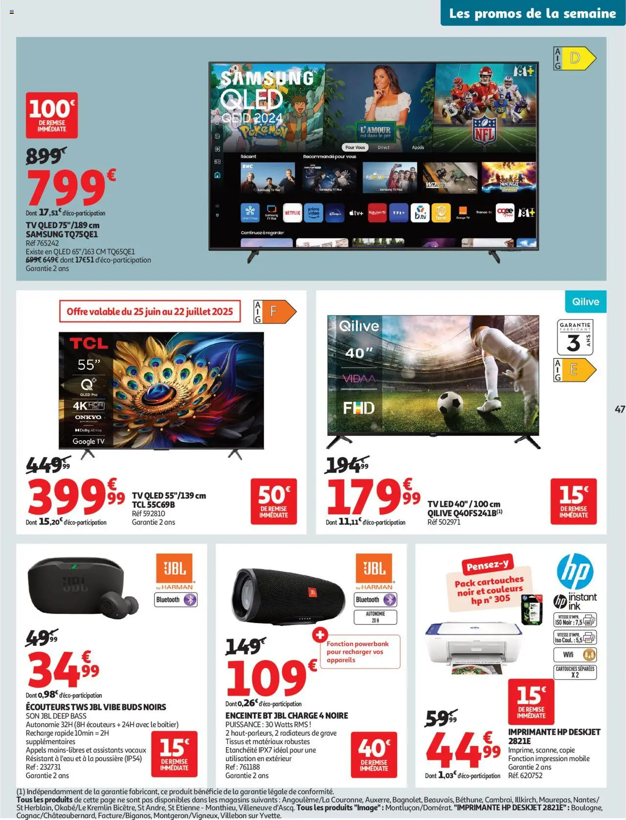 | Page: 47 | Produits: Imprimante, Vidéo, Écouteurs, TV led
