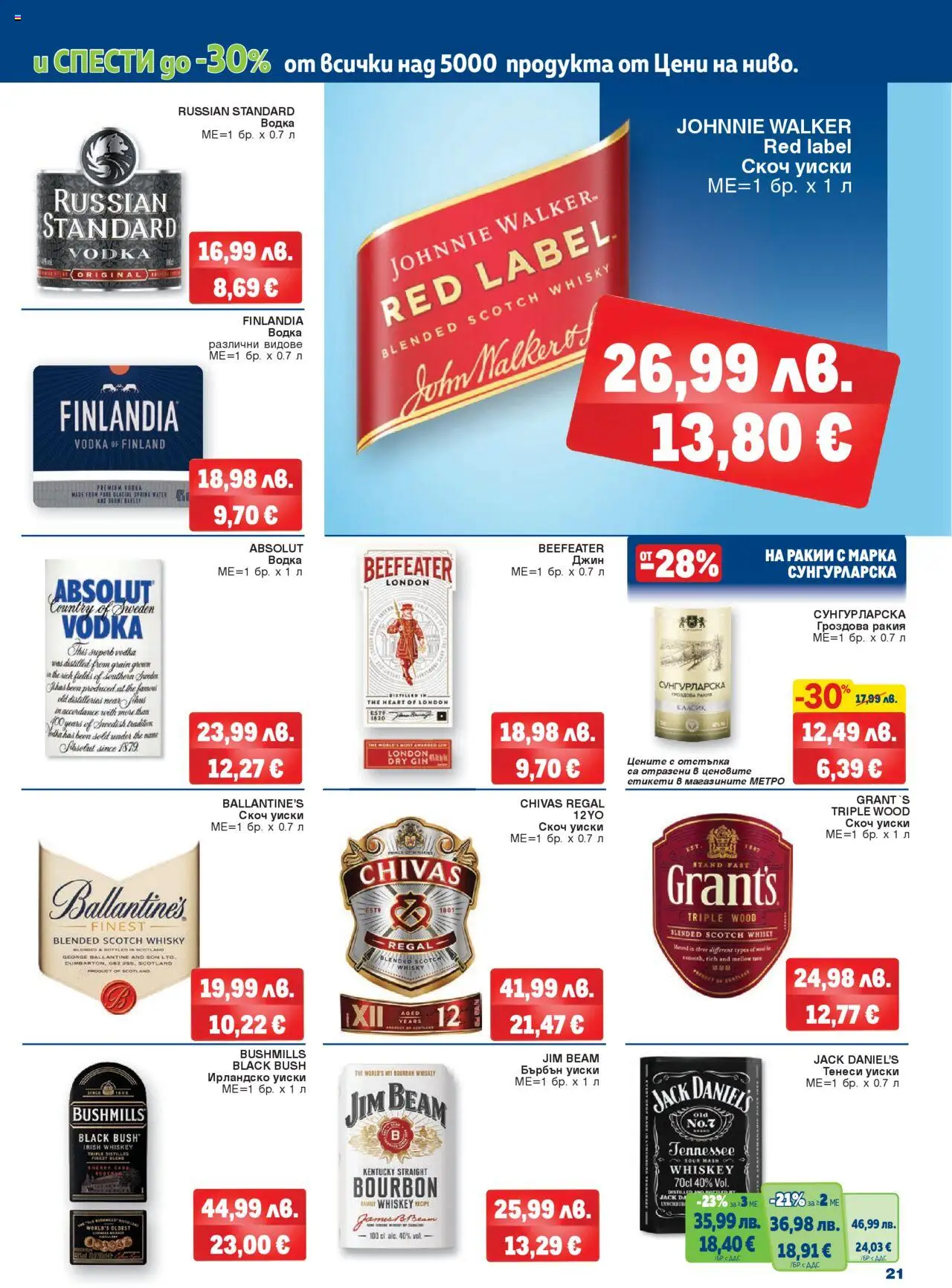 {H1} | Страница: 21 | Продукти: Водка, Гроздова ракия, Скоч уиски, Ирландско уиски