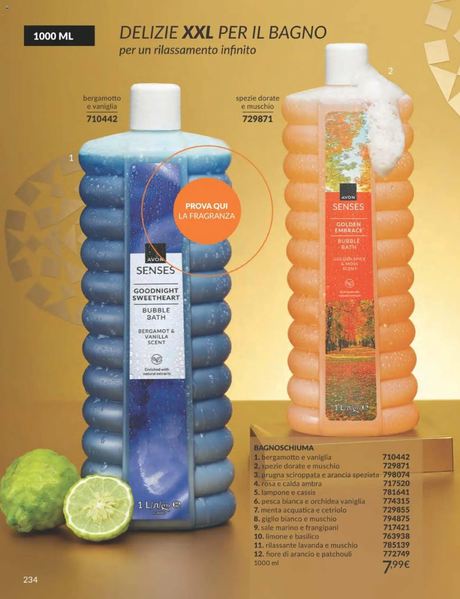 Volantino Avon del 01.12.2025 | Pagina: 234 | Prodotti: Pesca, Arancia, Lavanda, Bagno