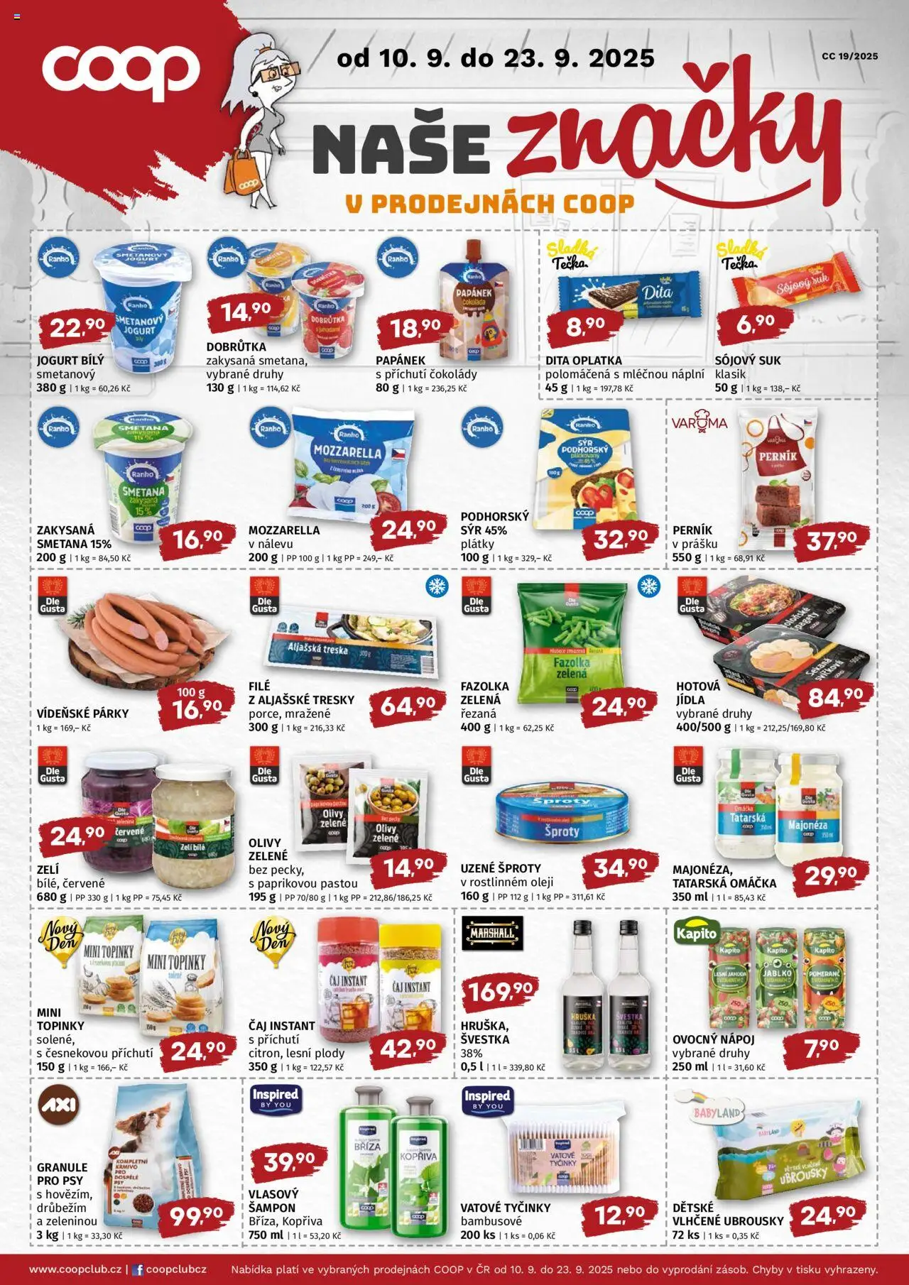 Coop leták - Super cena od 10.09.2025 | Strana: 2 | Produkty: Jogurt, Vídeňské párky, Olivy, Tatarská omáčka