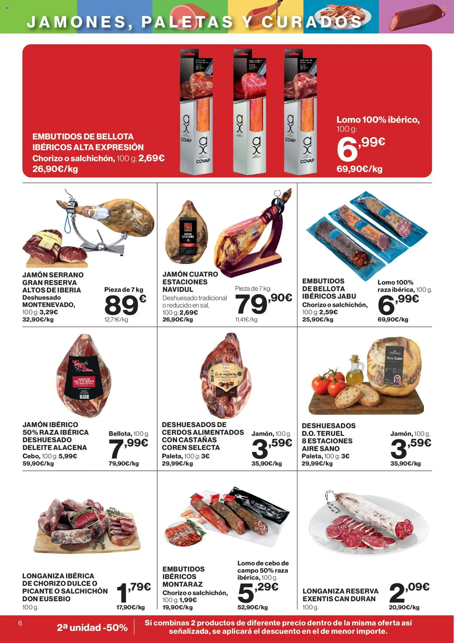 El Corte Inglés ofertas │ válido desde el 23.04.2026 | Página: 6 | Productos: Jamón ibérico, Jamón, Νυχτικό, Longaniza