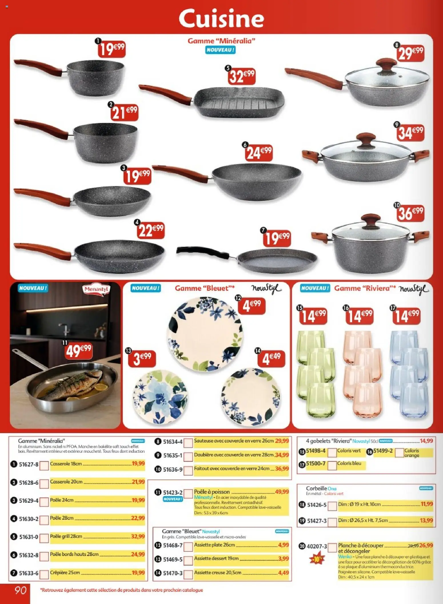 {H1} | Page: 90 | Produits: Poêle, Grill, Casserole, Poisson