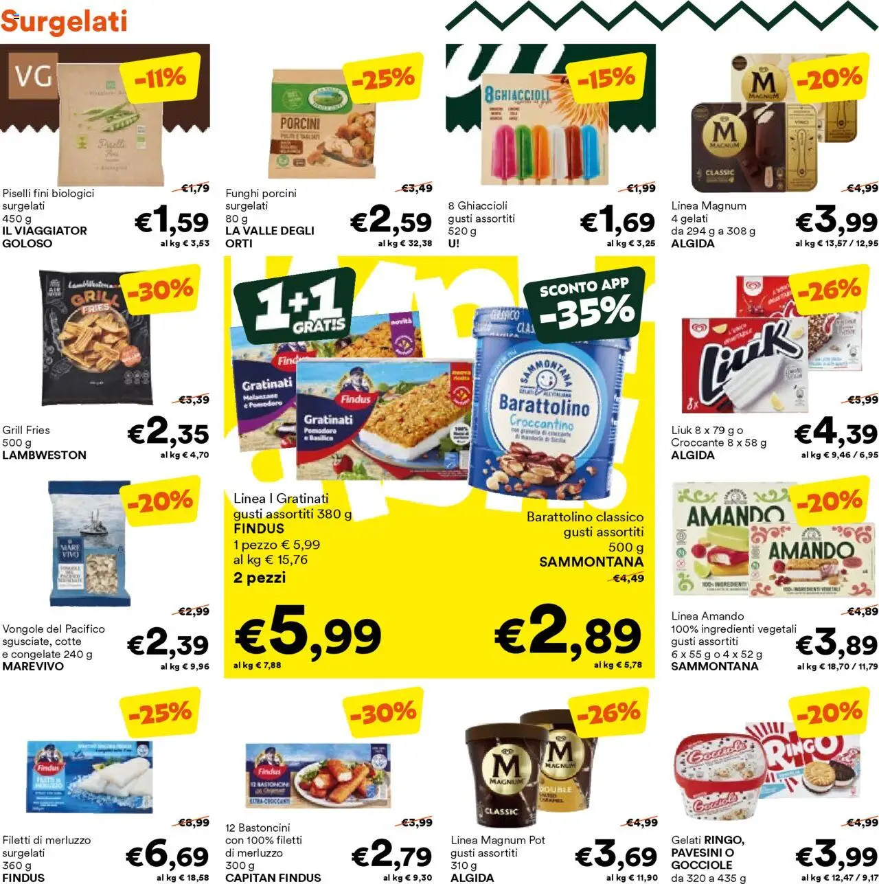 Volantino Unes del 27.08.2025 | Pagina: 10 | Prodotti: Ghiaccioli, Pomodoro, Funghi, Melanzane