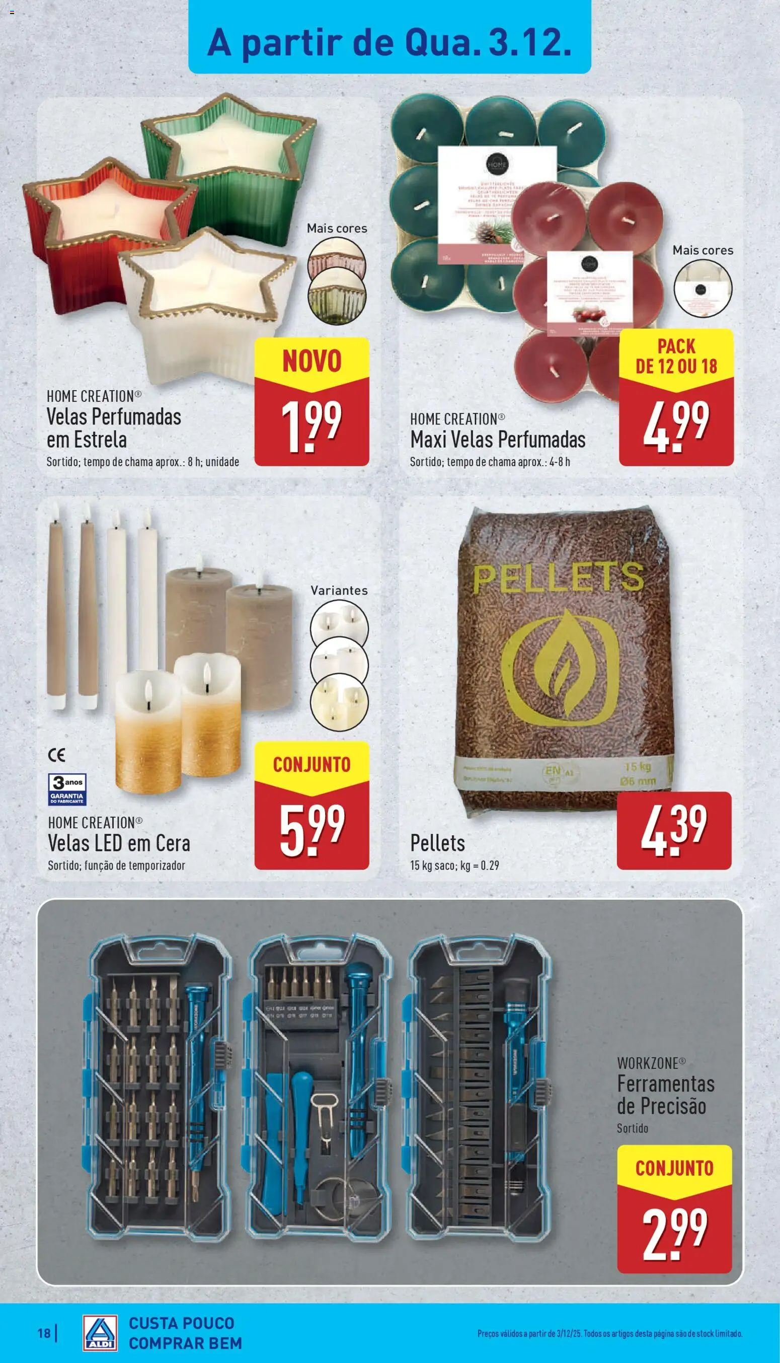 Aldi folheto │ válido de 01.12.2025 | Página: 18 | Produtos: Ferramentas, Cera, Velas