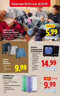 lupilu® esmara® Pyjama voor kinderen, Pyjama voor kinderen in verschillende maten: 1. maten 98/104 - 122/128 : € 5,99, 2. maten 134/140 - 158/164 : € 6,99, 98% - 100% katoen - Voorbeeld van een folder van Lidl, geldig van 15.10.2025 | Pagina: 43