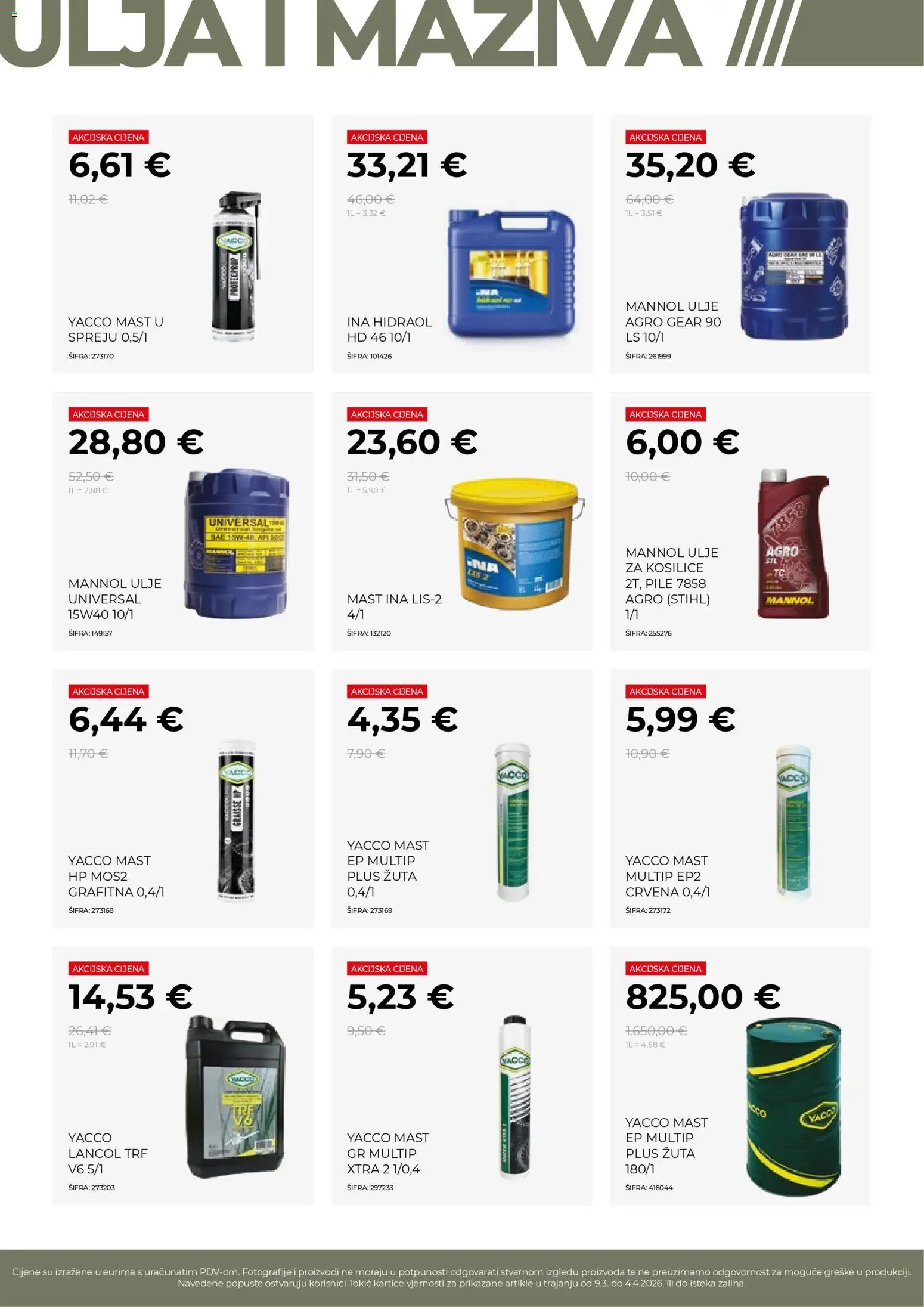 Tokić katalog | vrijedi od 09.03.2026 | Stranica: 4 | Proizvodi: Mast, Ulje