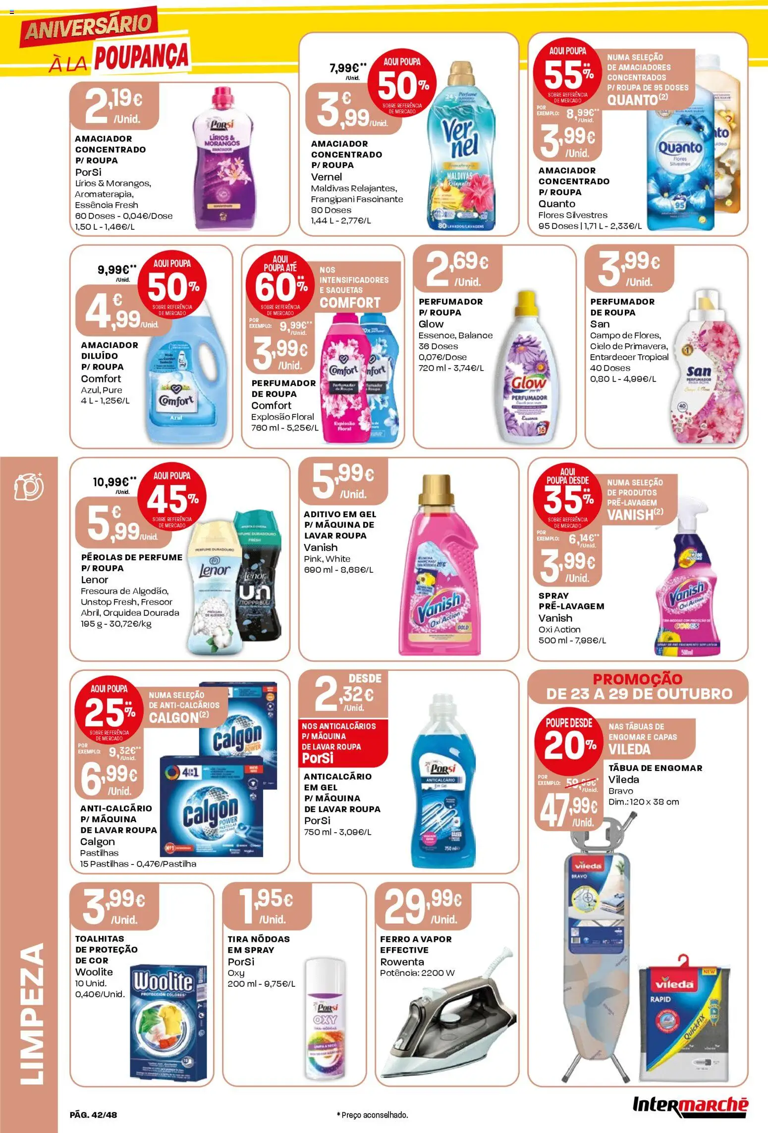 Intermarché folheto │ válido de 23.10.2025 | Página: 42 | Produtos: Ferro a vapor, Flores, Ferro, Morangos