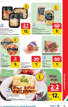 Carrefour folder week 3 - Voorbeeld van een folder van Carrefour, geldig van 14.01.2026 | Pagina: 13 | Producten: Pizza, Pasta, Ricotta, Spinazie