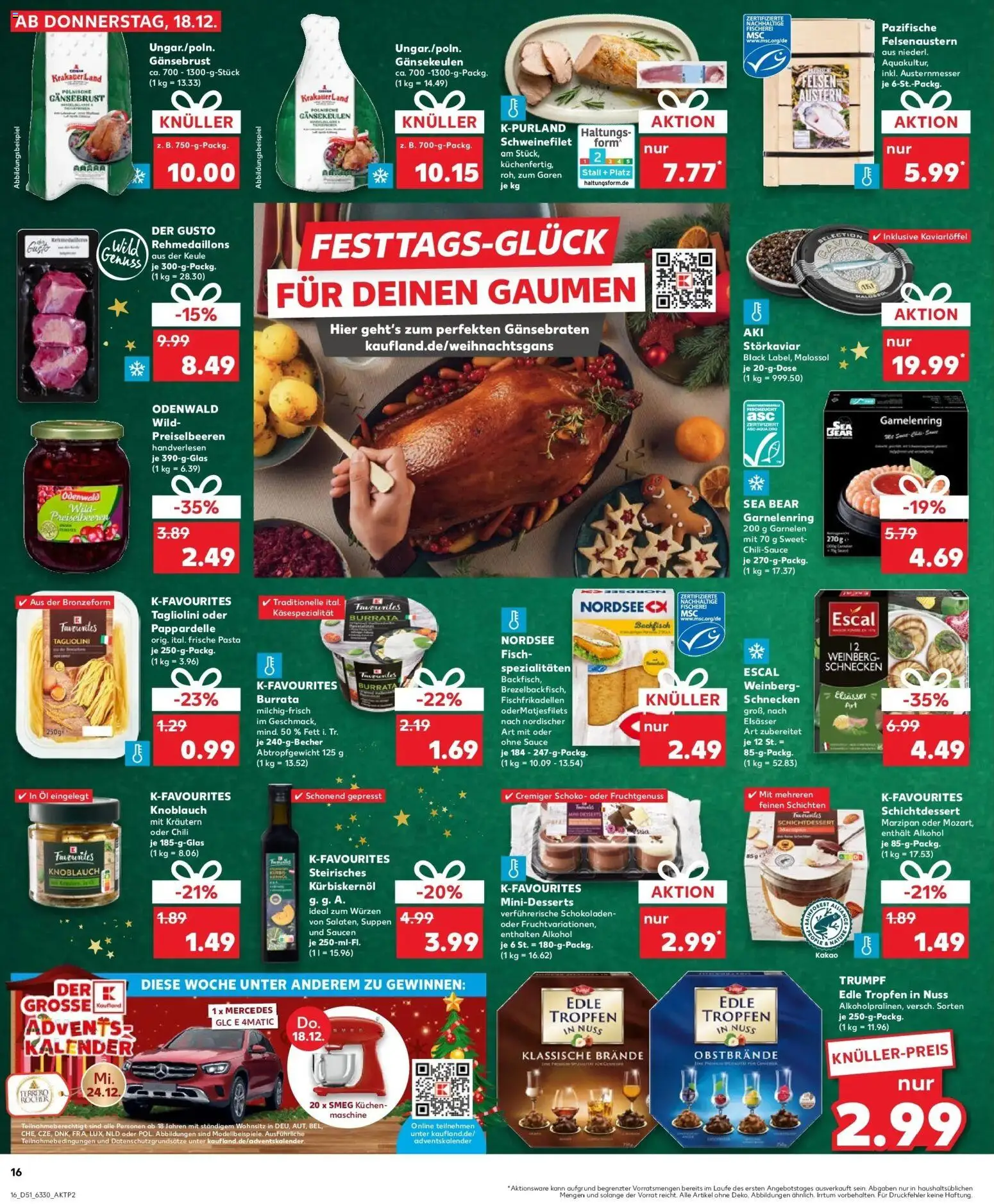 Kaufland prospekt Oldenburg	 – gültig ab 22.12.2025 | Seite: 16 | Produkte: Schweinefilet, Burrata, Knoblauch, Chili