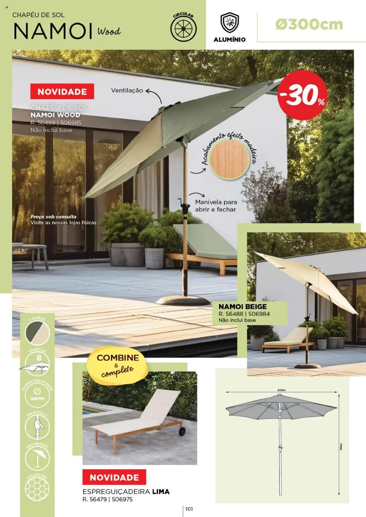 Espaço Casa - Catálogo  Ec Ar Livre  2025 │ válido de 04.03.2025 | Página: 101 | Produtos: Chapéu, Base, Espreguiçadeira