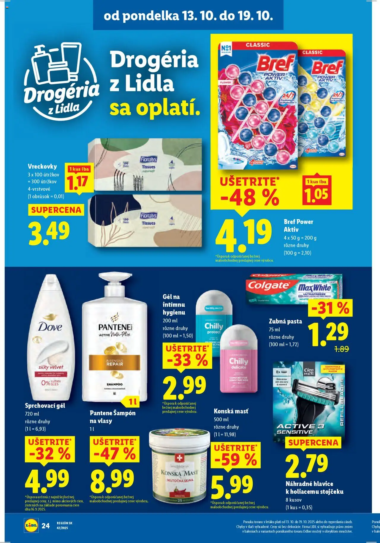 Nové Lidl akcie – leták je platný od 13.10.2025 | Strana: 32 | Produkty: Šampón, Zubná pasta