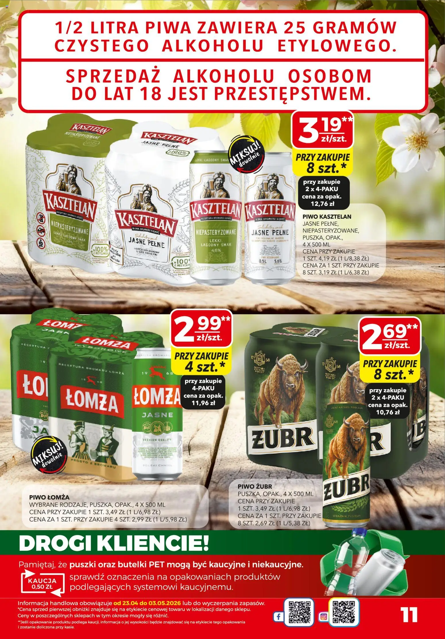 Top Market gazetka od 23.04.2026 | Strona: 11 | Produkty: Piwo żubr, Piwo