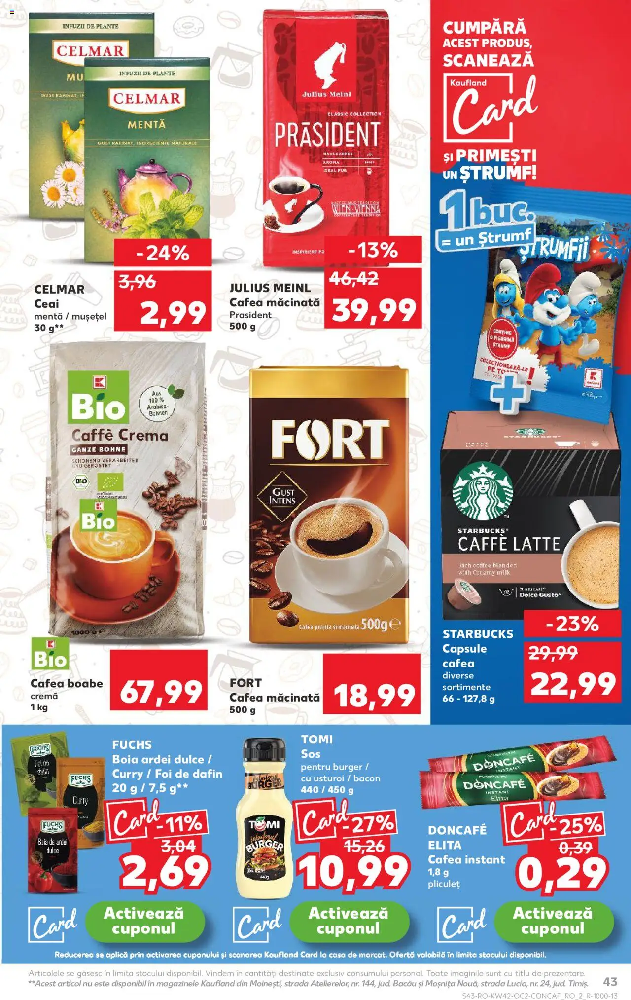 Kaufland RO akciós ujság - amely érvényes a következő dátumtól: 15.10.2025 | Oldal: 43 | Termékek: Nescafé, Bacon