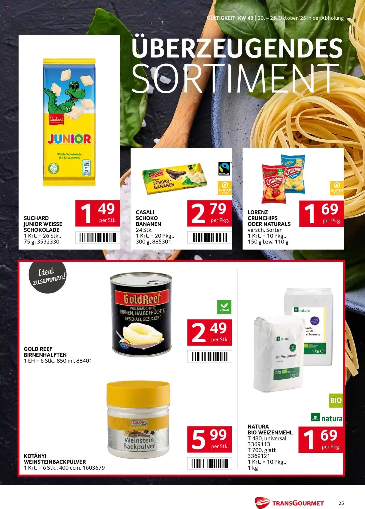 Transgourmet Flugblatt gültig ab 20.10.2025 | Seite: 25 | Produkte: Schokolade, Bananen