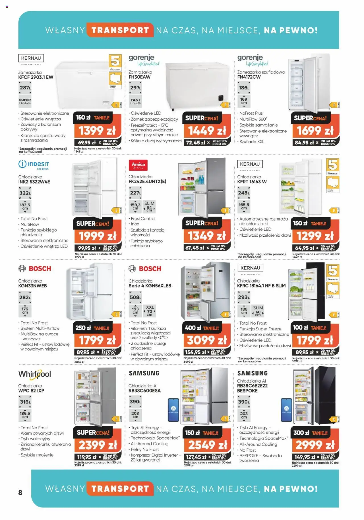 Max elektro Gazetka od 02.10.2025 | Strona: 8 | Produkty: Zamrażarka, Warzywa, Owoce