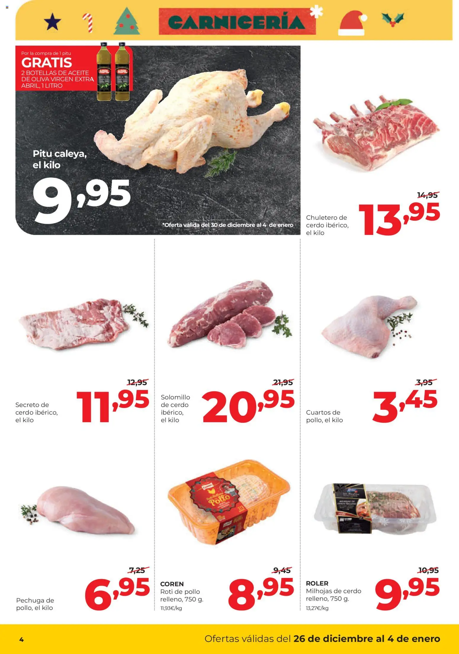 Alimerka folleto │ válido desde el 26.12.2025 | Página: 4 | Productos: Aceite, Cerdo