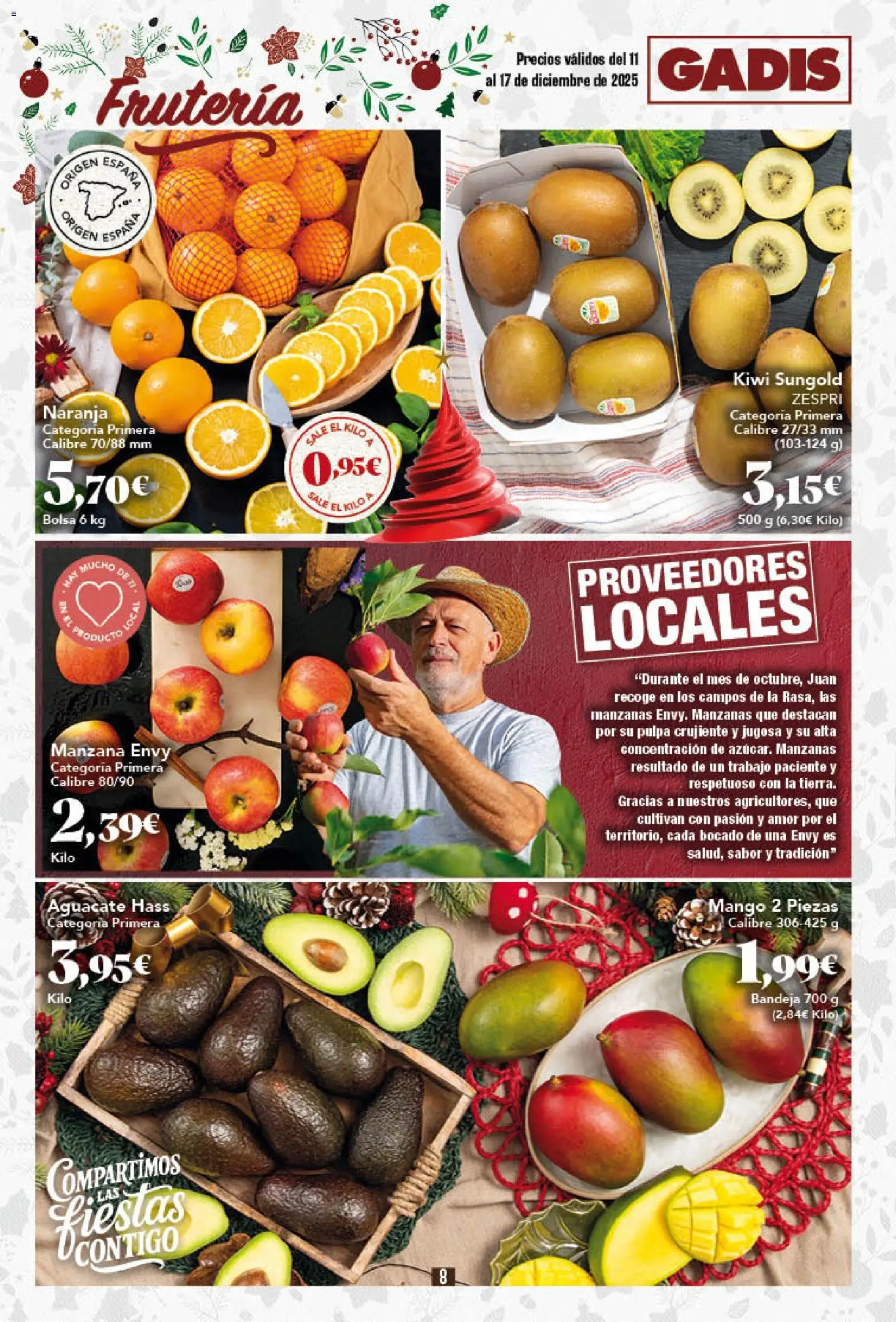Gadis - folleto │ válido desde el 11.12.2025 | Página: 8 | Productos: Manzanas, Bolsa, Ρούτερ, Bandeja